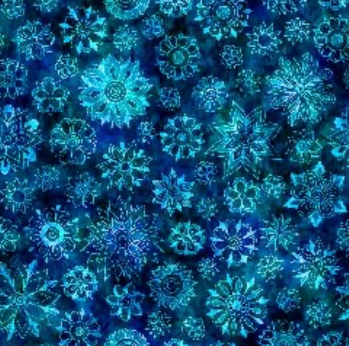 Bohemian Dreams Floral Toss in Shades of Blue - Dan Morris for QT Fabrics