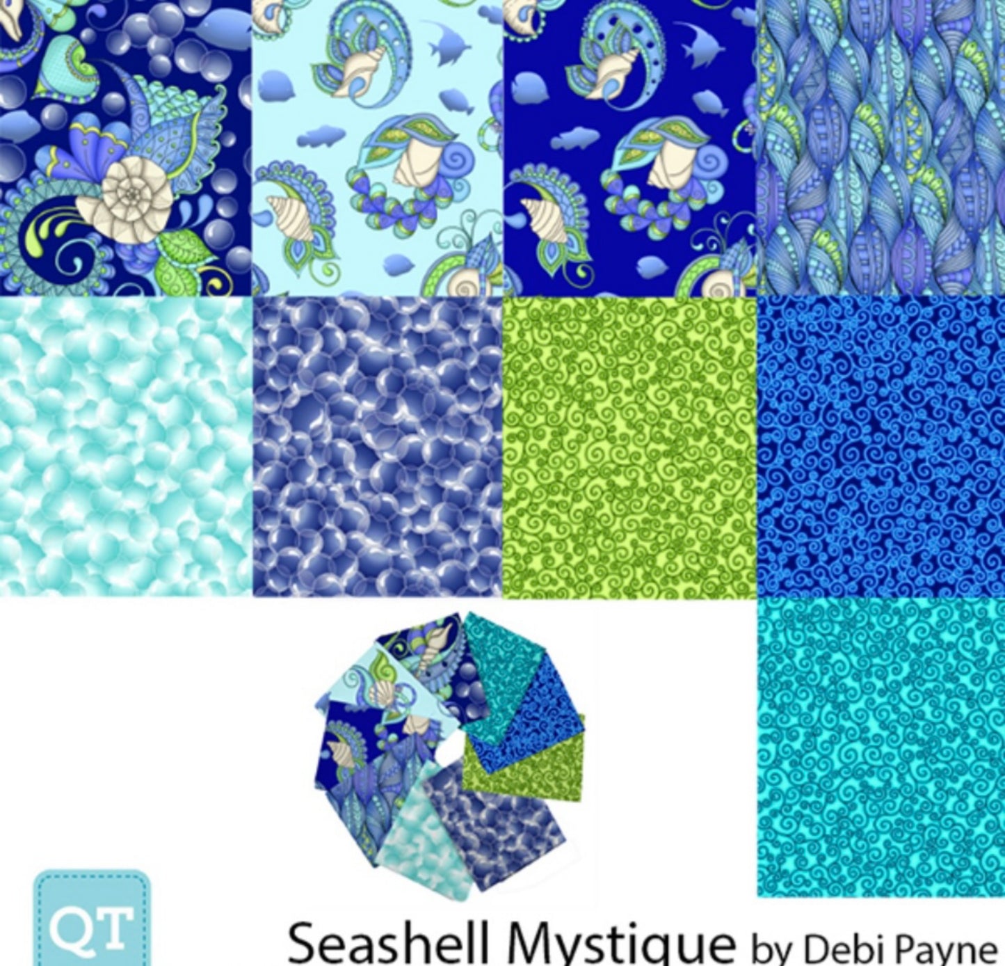 Seashell Mystique 9pc Fat Quarter Bundle - QT Fabrics