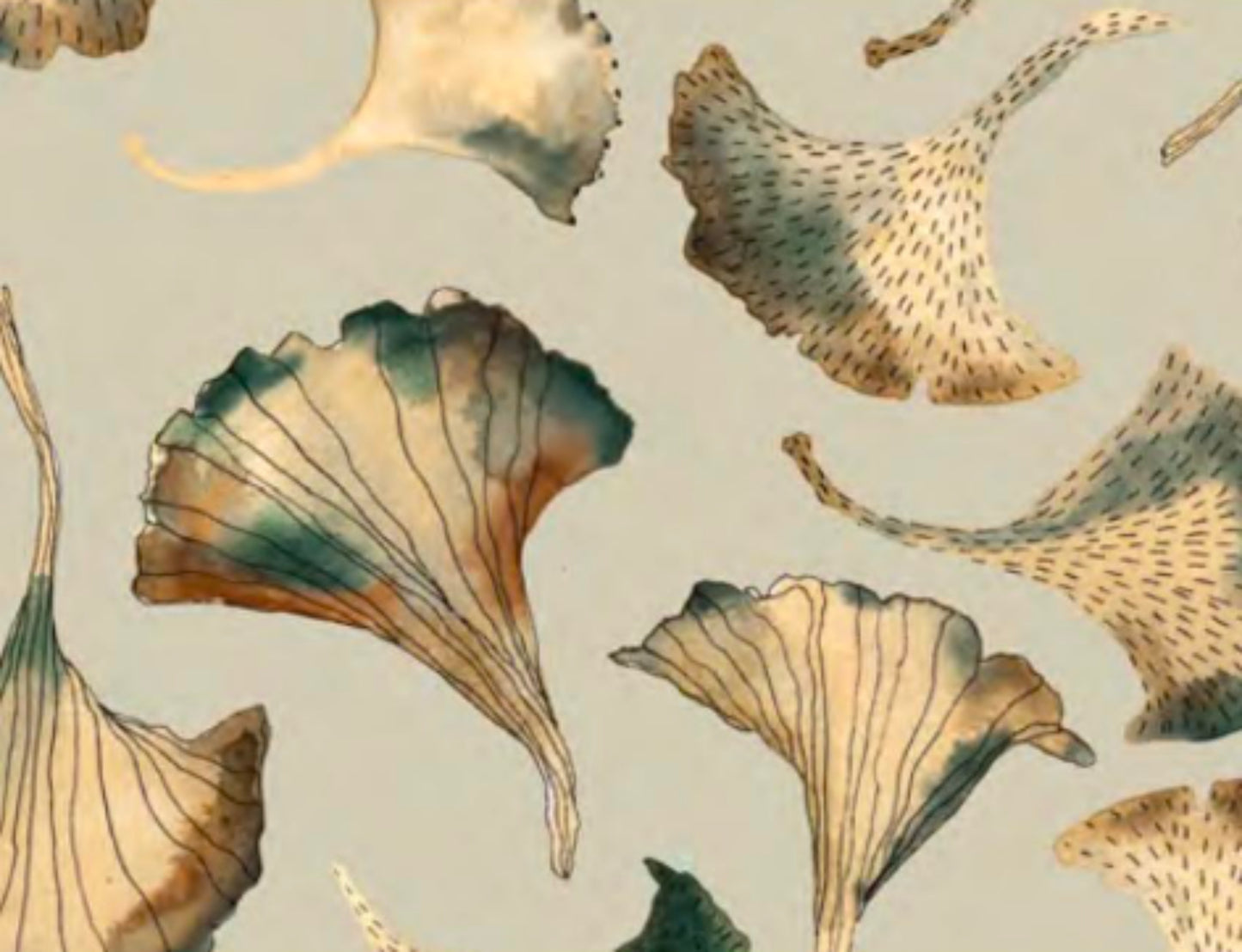 Green Ginko - Autumn Forage Collection - Figo Fabrics