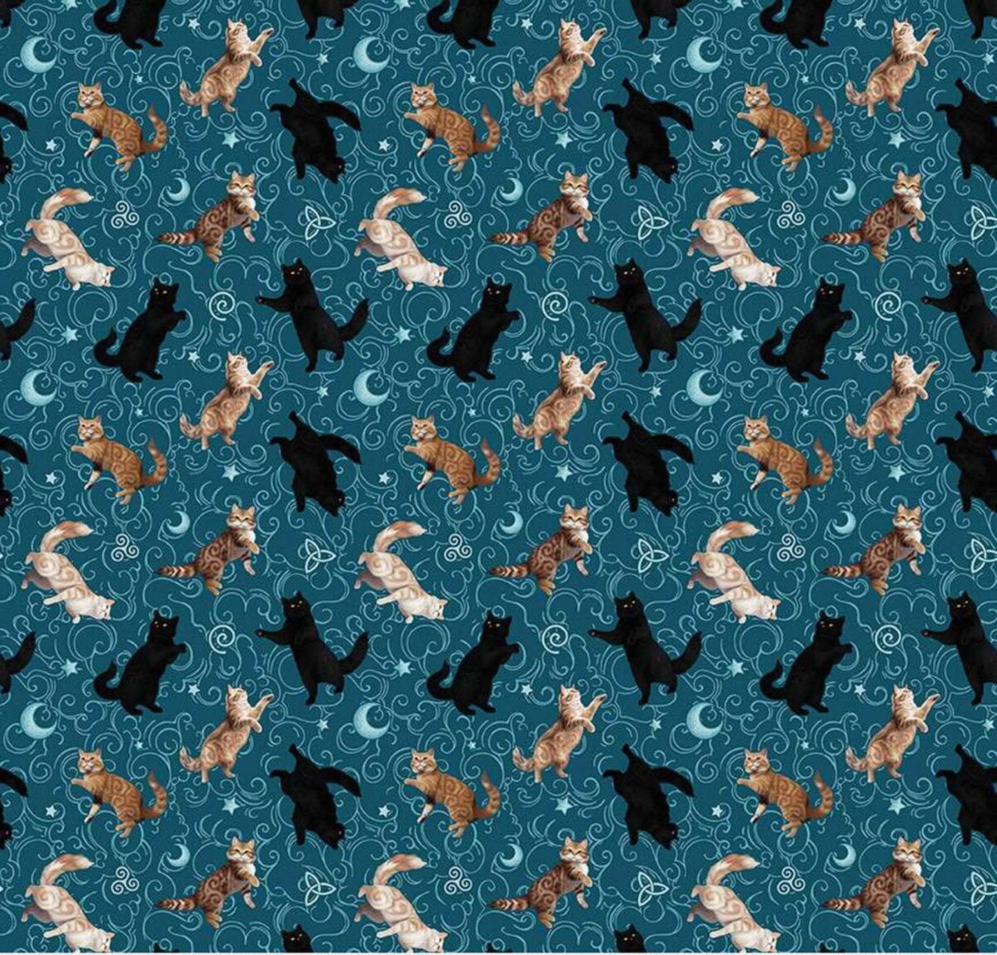 Celtic Cats - Main - Teal - Riley Blake Designs