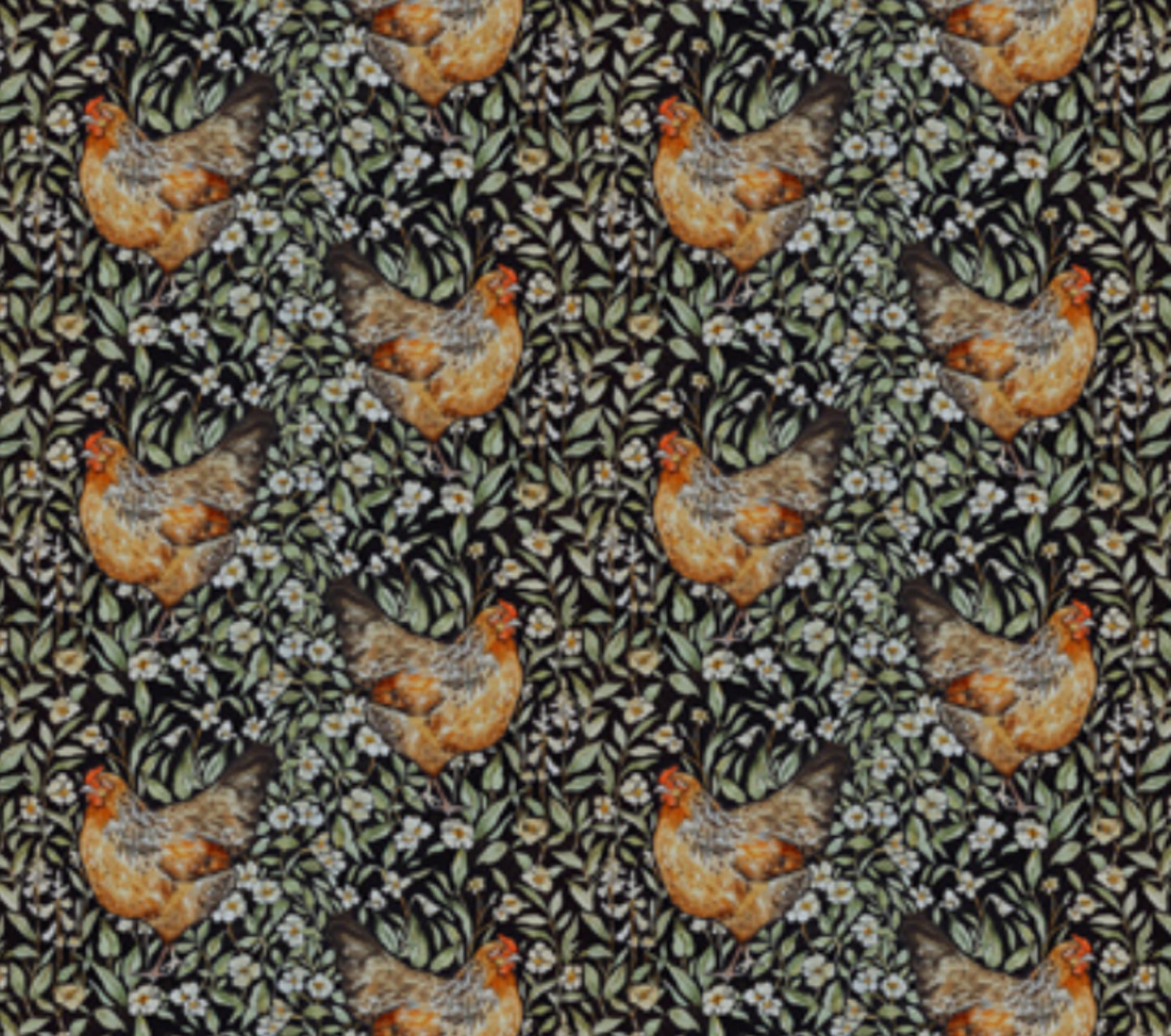 Hens from the Countryside Comforts Collection Figo Fabrics