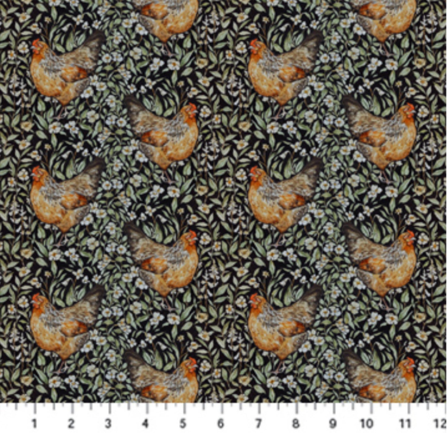 Hens from the Countryside Comforts Collection Figo Fabrics