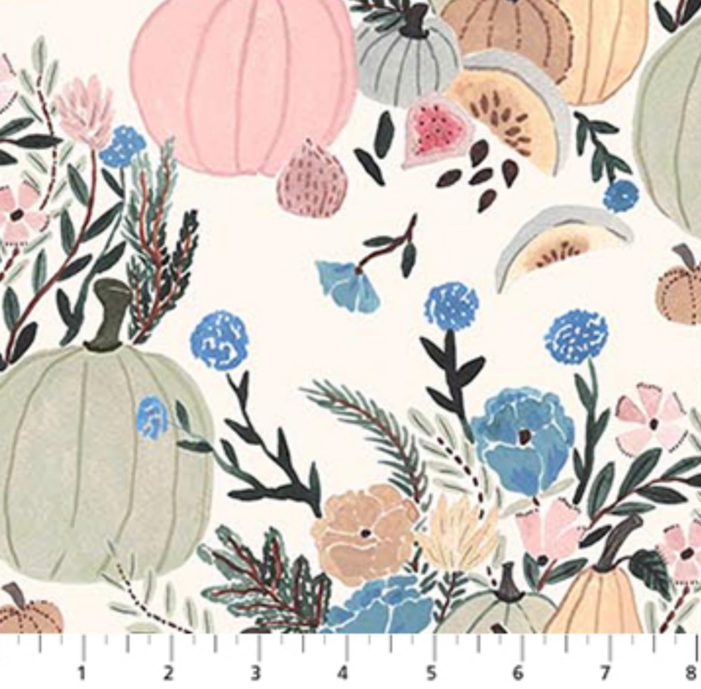 Cream Pumpkins - Autumn Forage Collection - Figo Fabrics