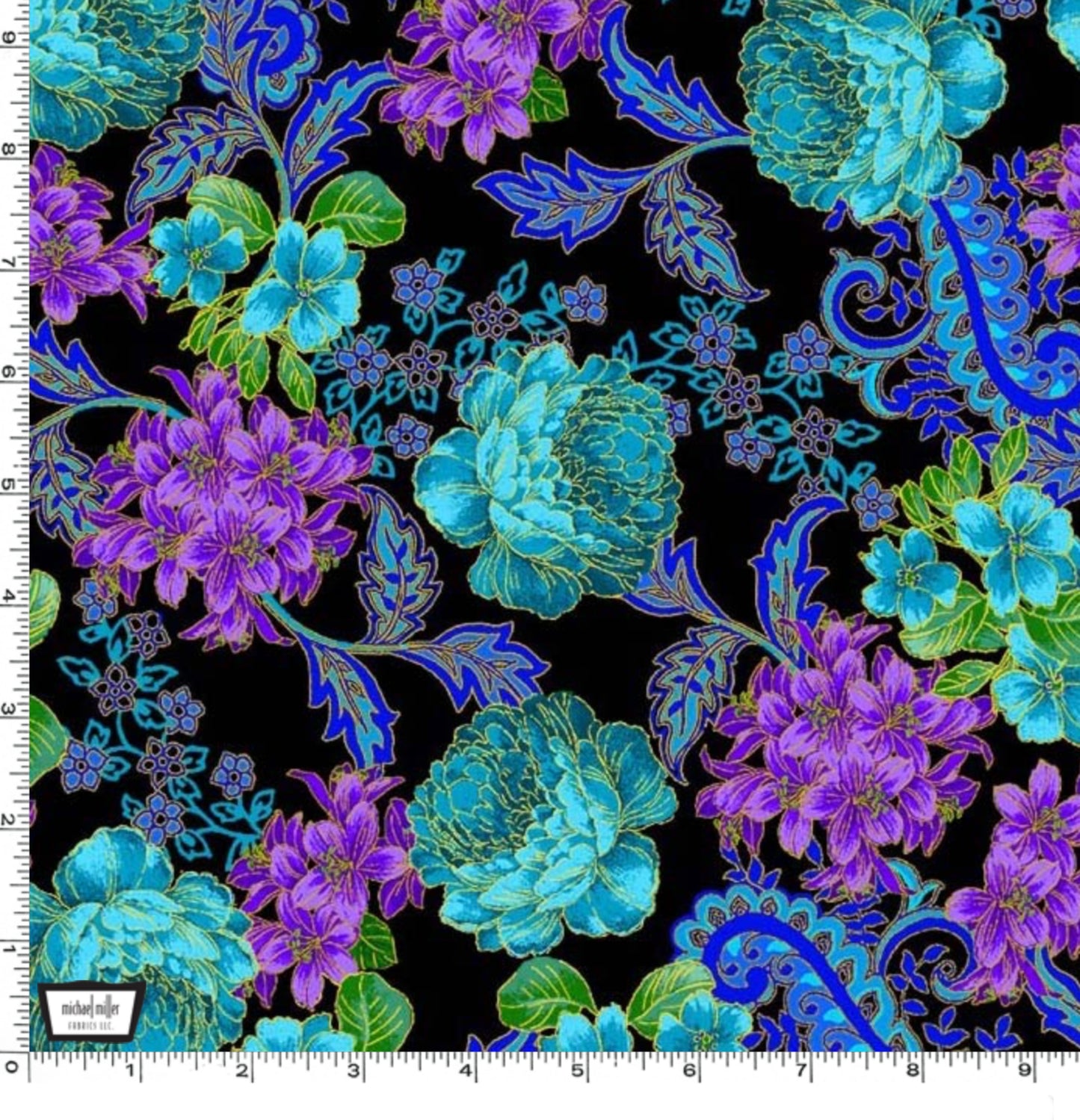 Flowery Scroll Fabric - Opulent Collection - Michael Miller Fabrics
