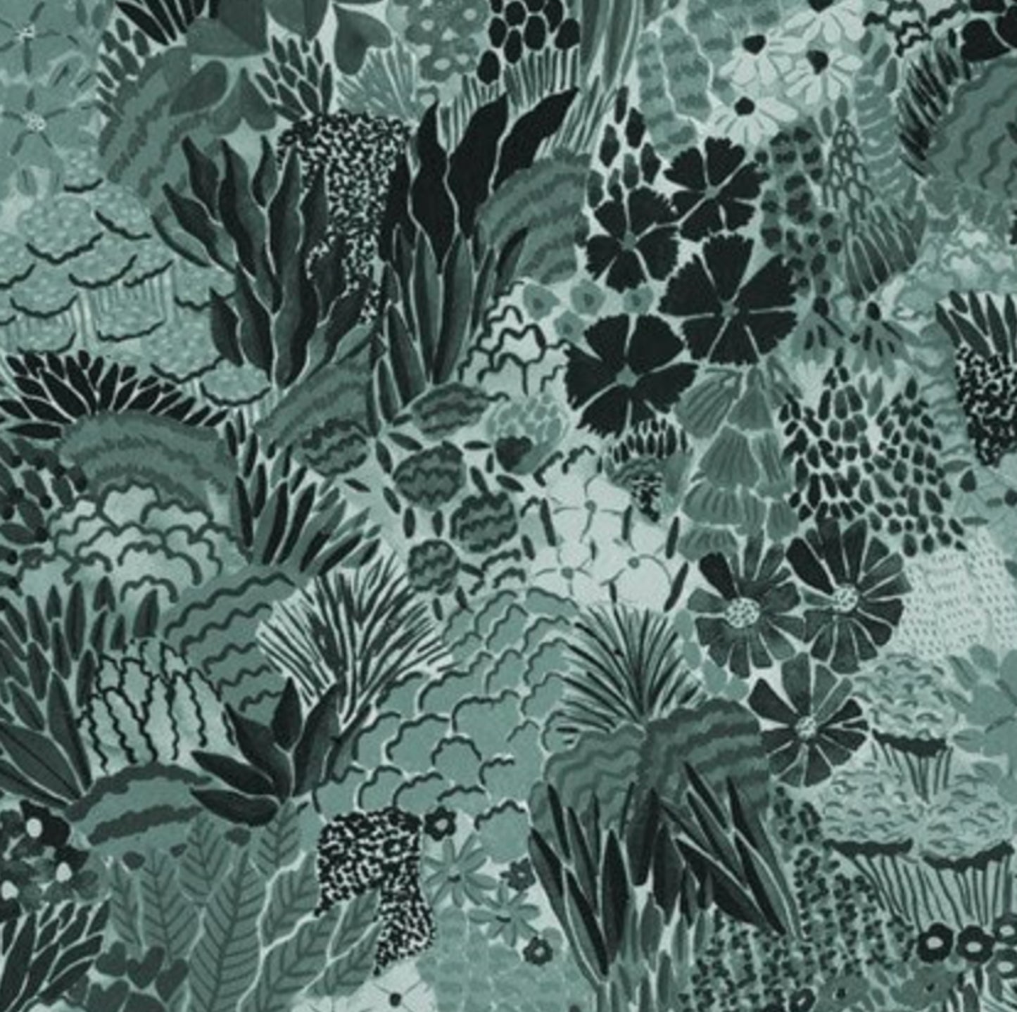 Garden Fabric - Teal - Green World Collection - Figo Fabrics