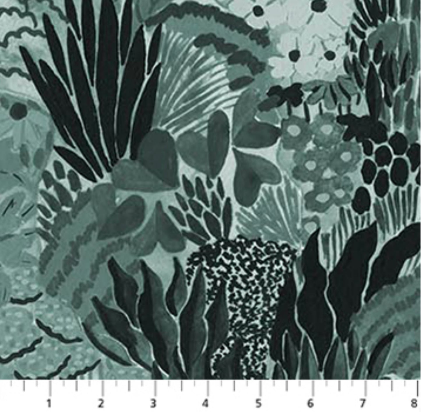 Garden Fabric - Teal - Green World Collection - Figo Fabrics