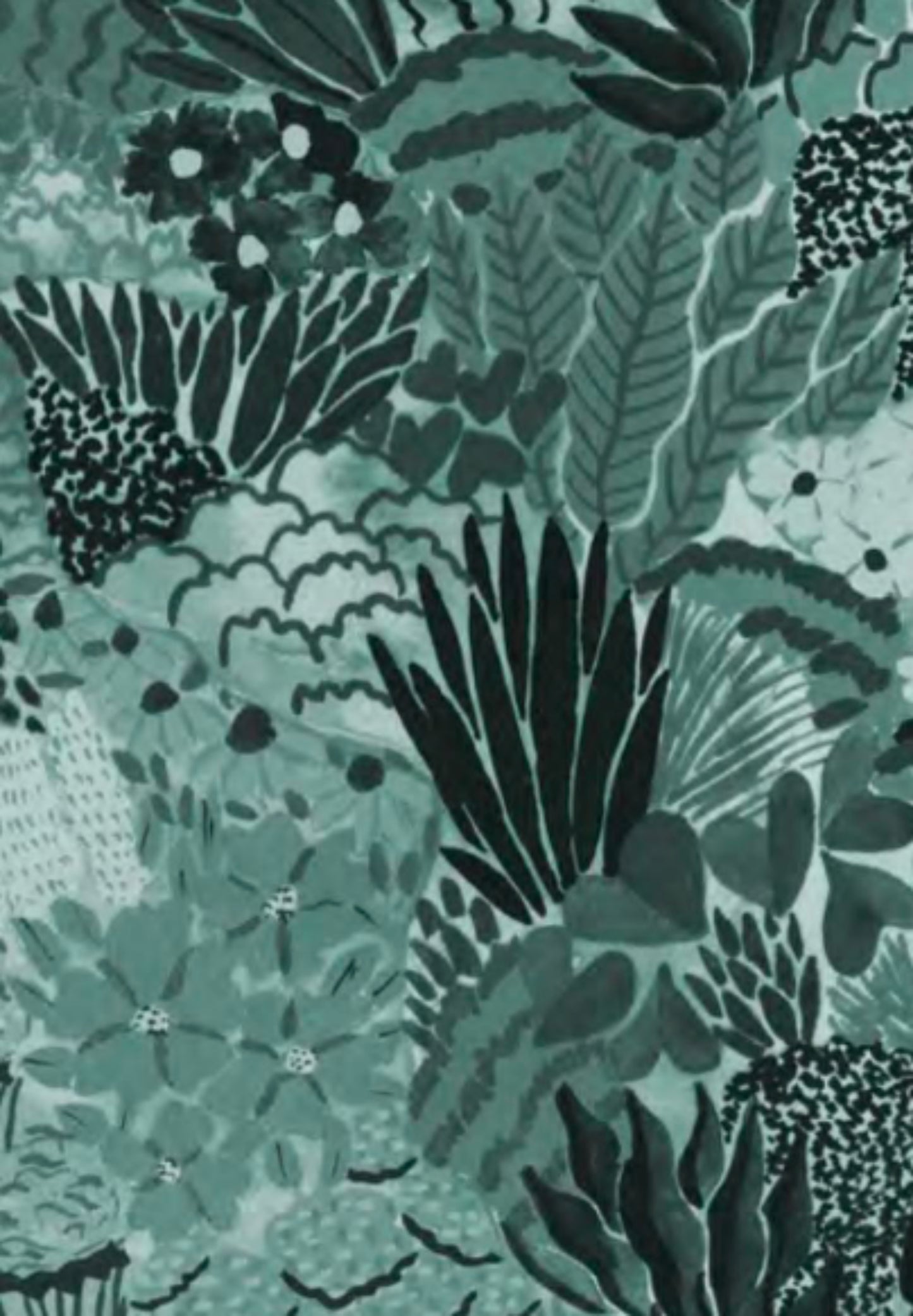 Garden Fabric - Teal - Green World Collection - Figo Fabrics