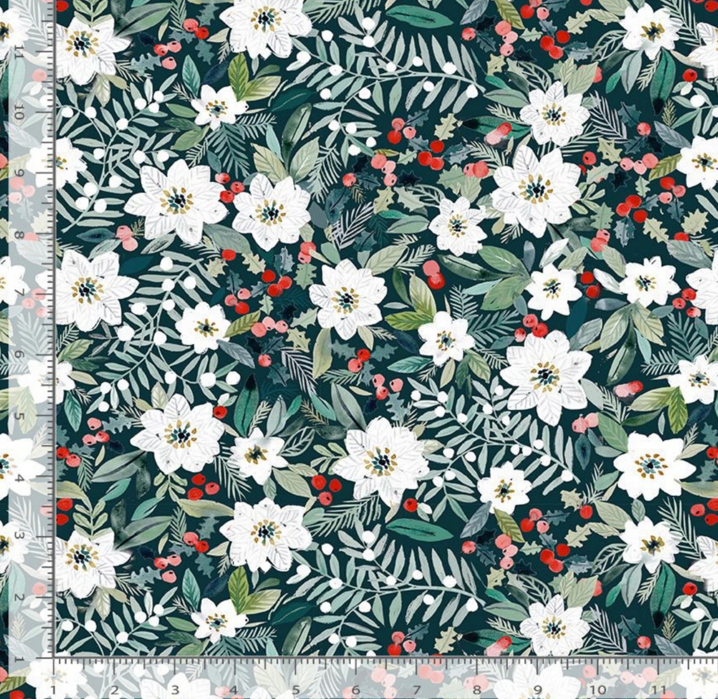 Holiday Poinsettias - Sweater Weather Collection - Clara Jean for Dear Stella Fabrics