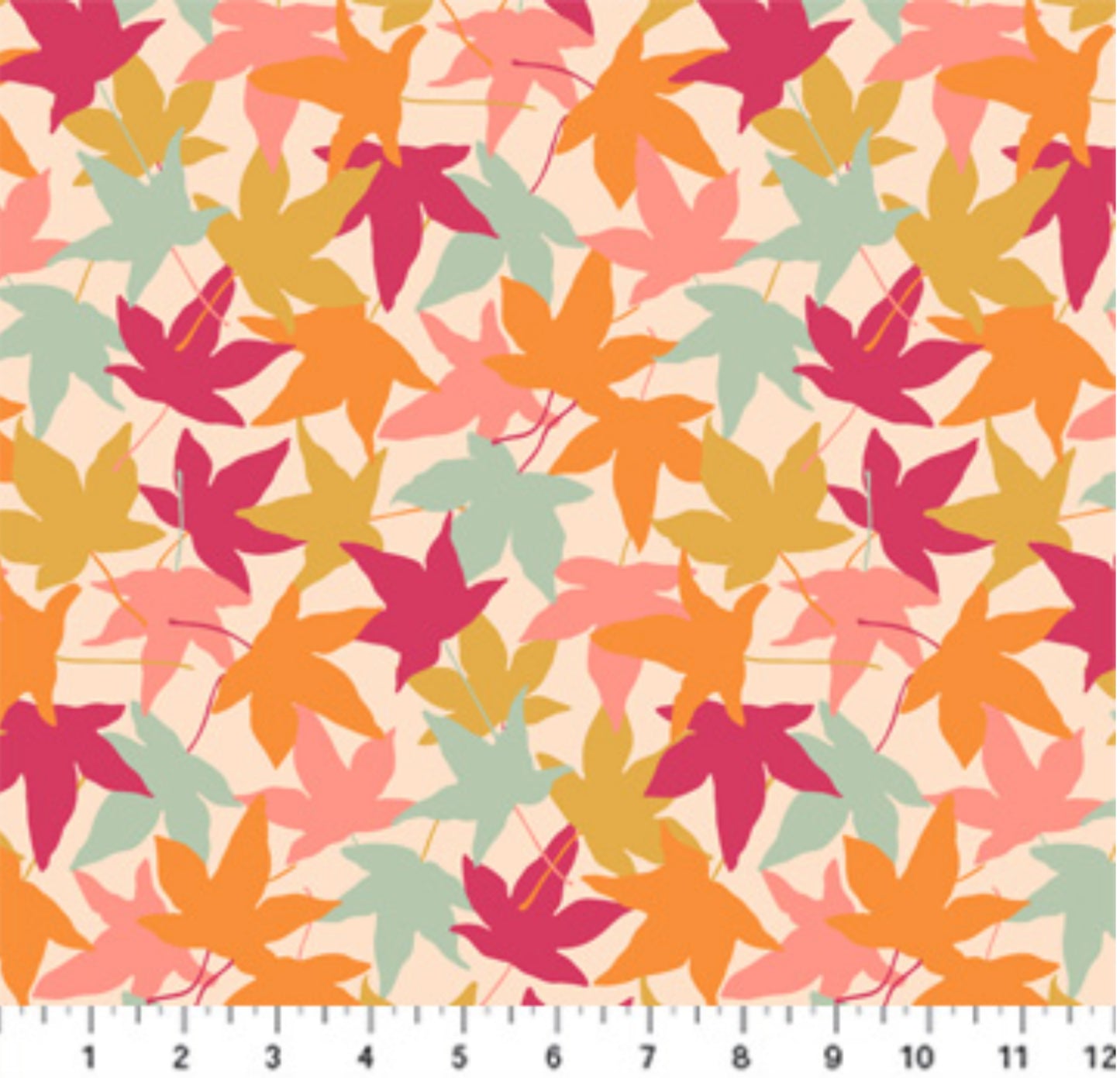 Leaves - Cream Multi - Splendor Fabric Collection by Pippa Shaw for Figo Fabrics
