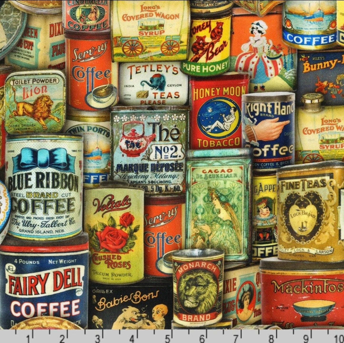 Library of Rarities - Vintage Tin Cans - Robert Kaufman 21876-199