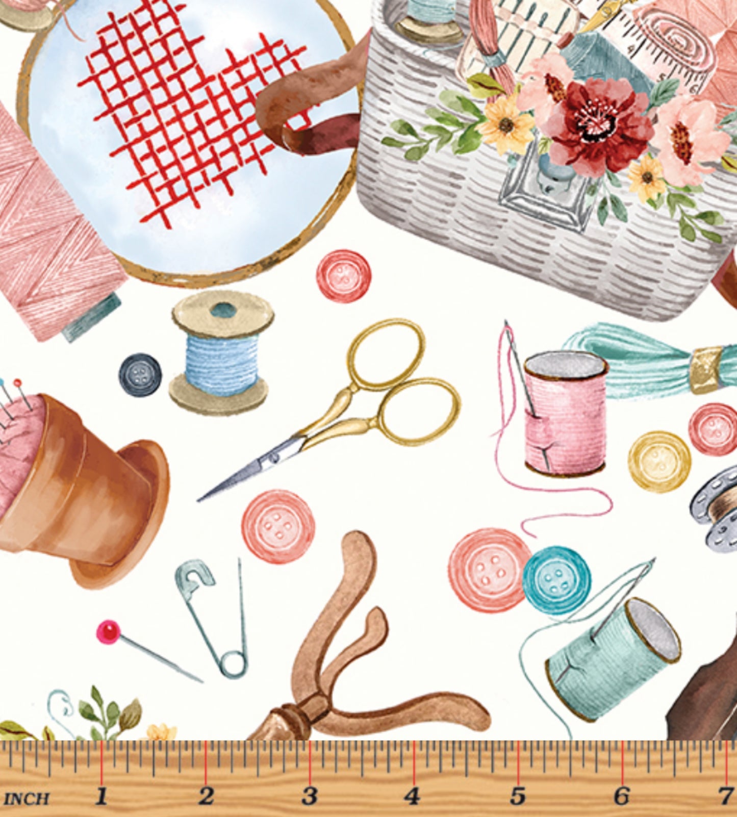 Sewing Notions - Cream - Sew In Love Collection - Kanvas Fabrics