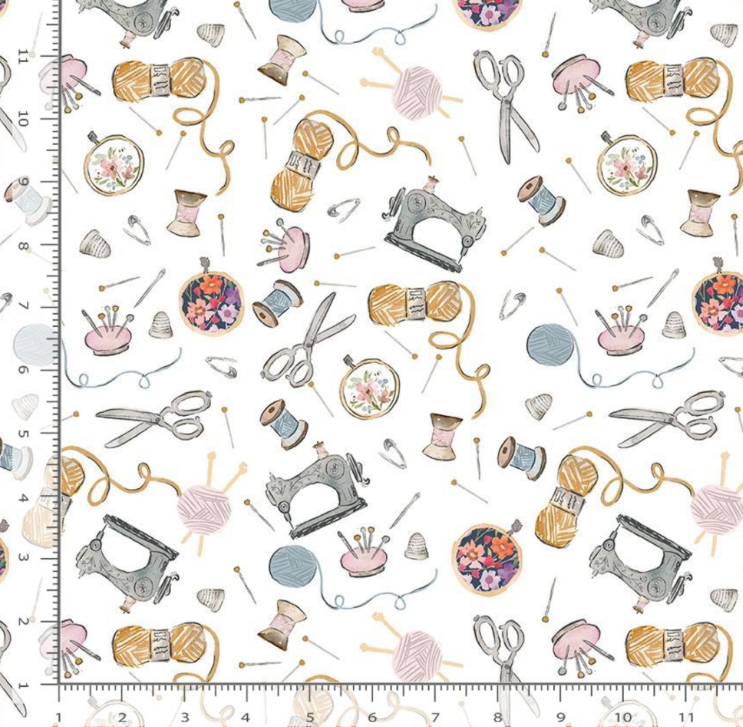 Sew What - White - And Sew It Goes - Clara Jean for Dear Stella Fabrics