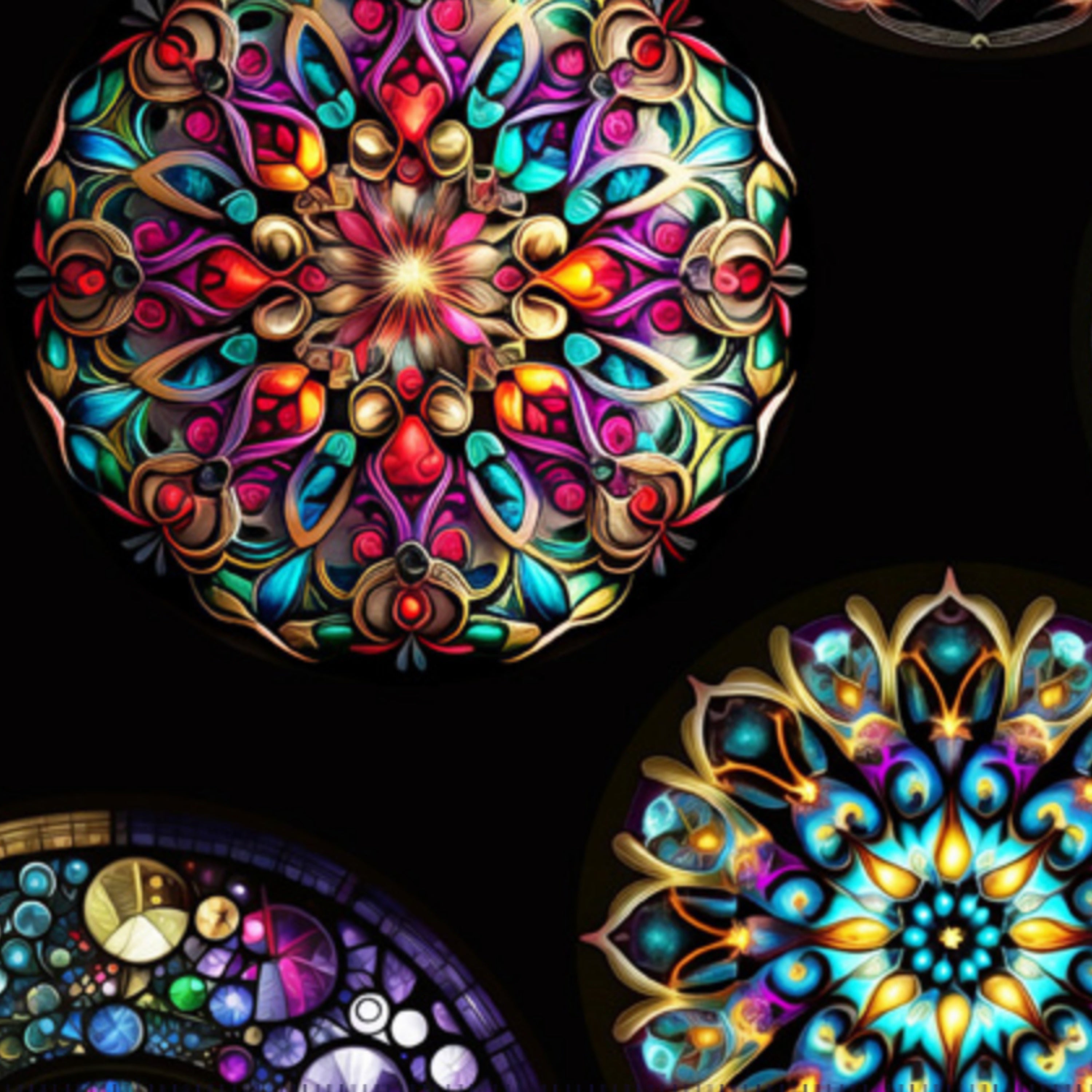 Stained Glass Medallions - Radiant Reflections Collection - QT Fabrics ...