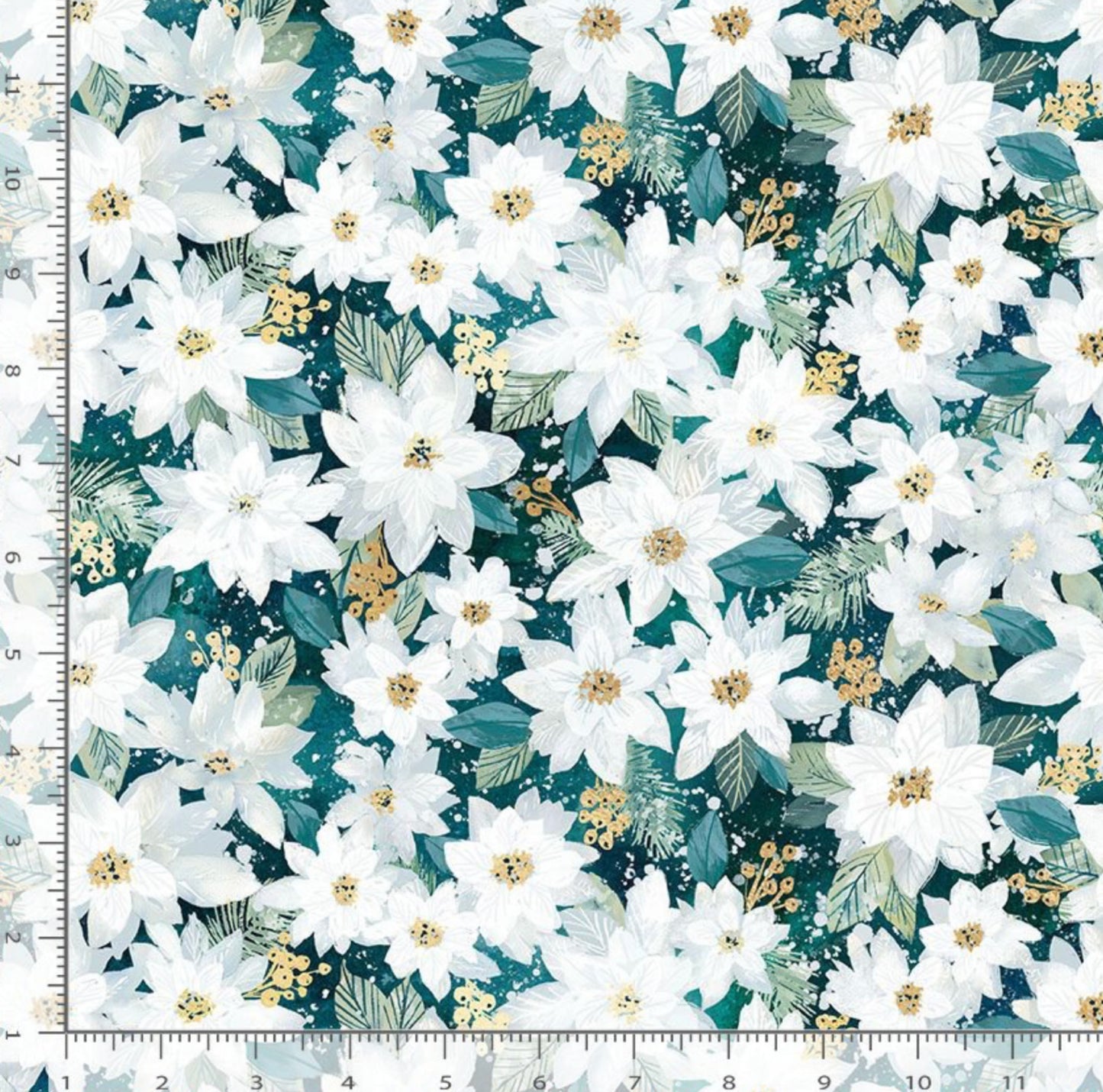 Star Poinsettias - Sweater Weather Collection - Clara Jean for Dear Stella Fabrics
