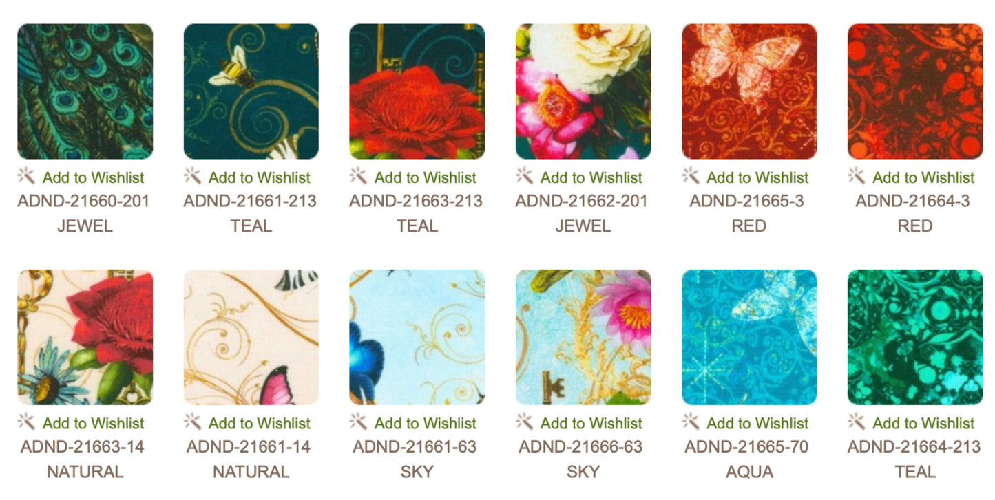 Secret Garden - Jewel Colorstory - Ten Square 42 pc - Robert Kaufman