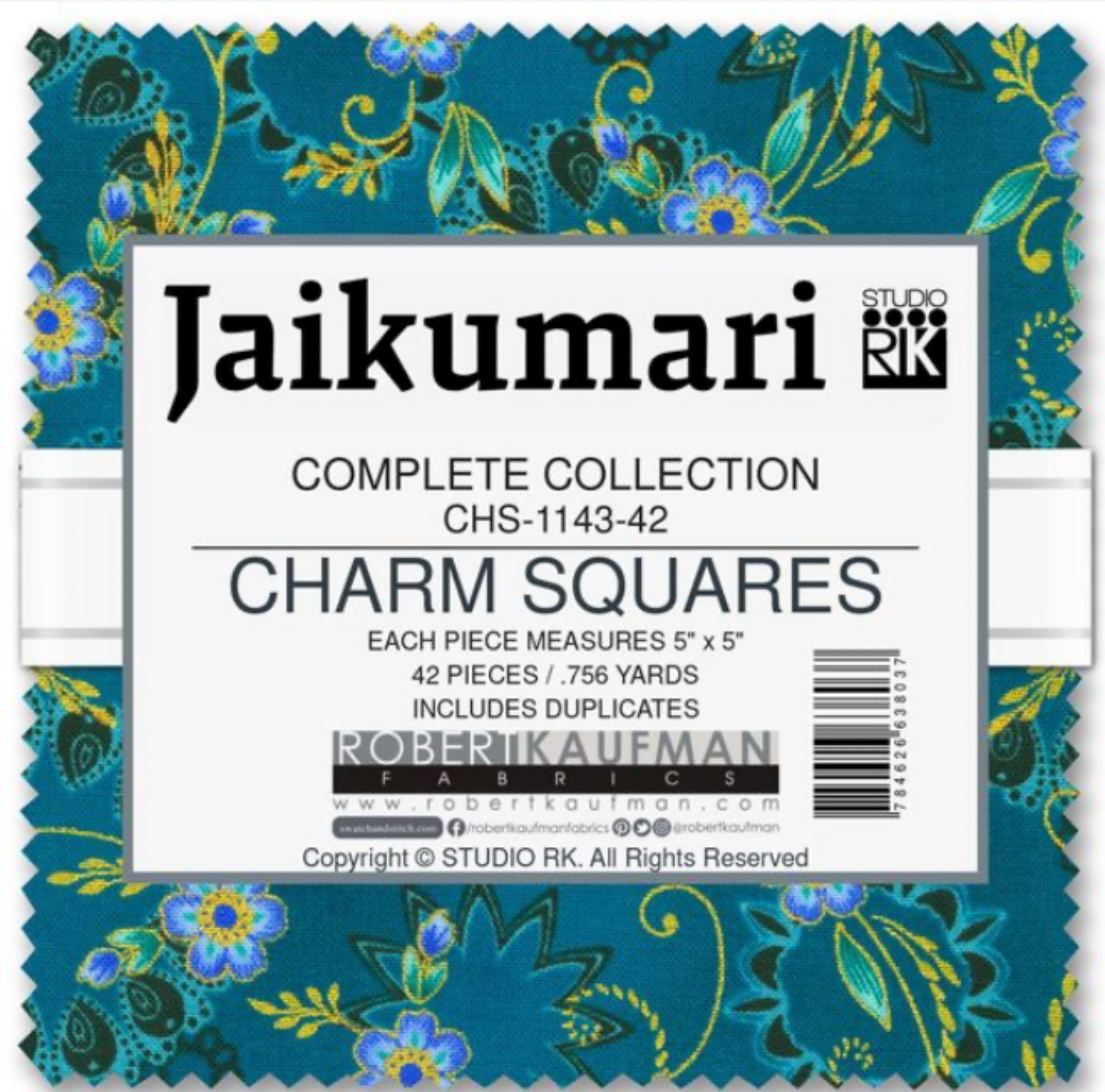 Jaikumari Charm Squares 42 pc. Complete Collection Robert Kaufman