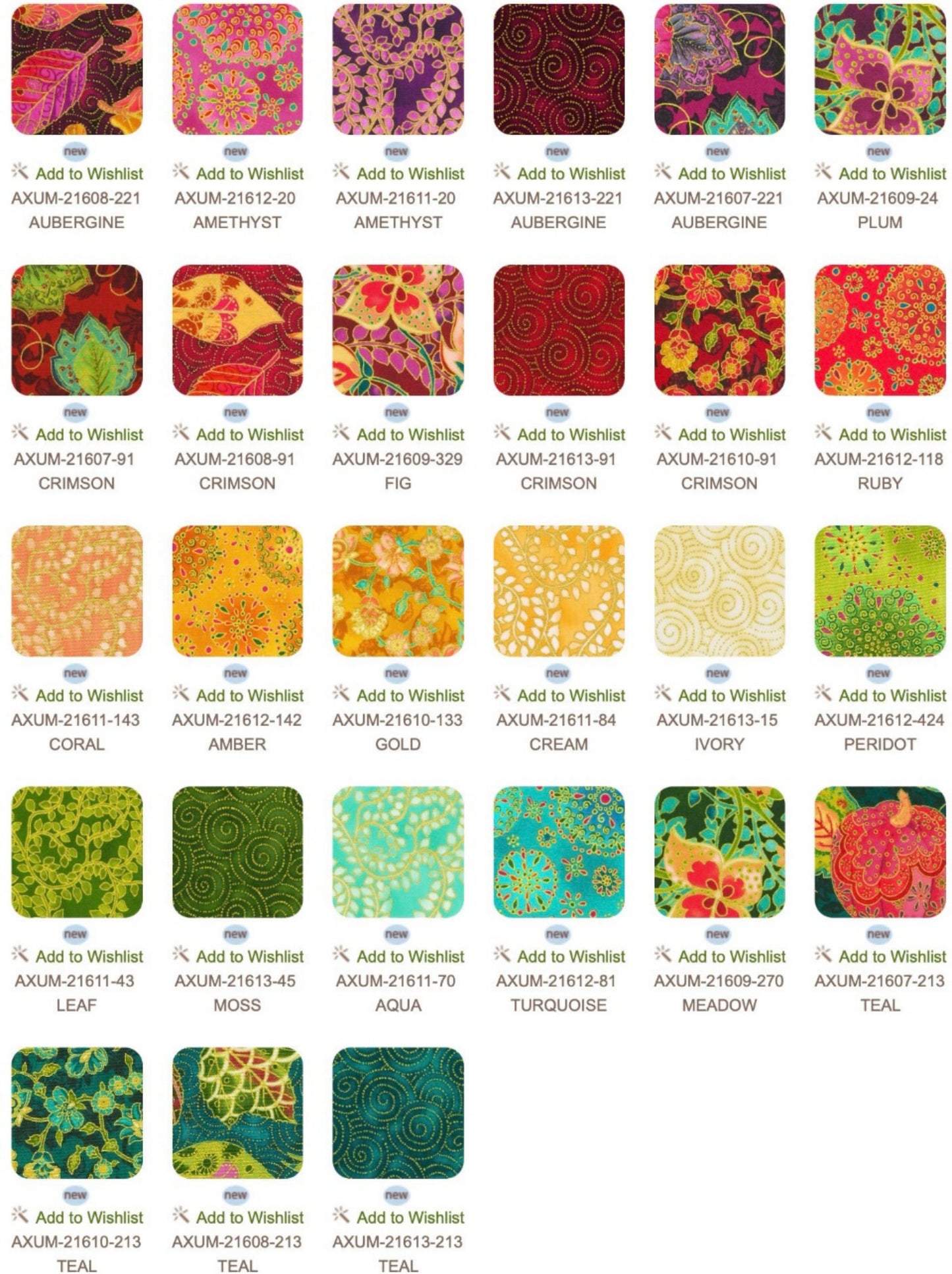 Jeweled Leaves Ten Square - 42 pc. Layer Cake - Robert Kaufman