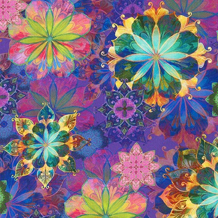 Venice Jewel Floral Fabric by Christiane Marques for Robert Kaufman Fabrics
