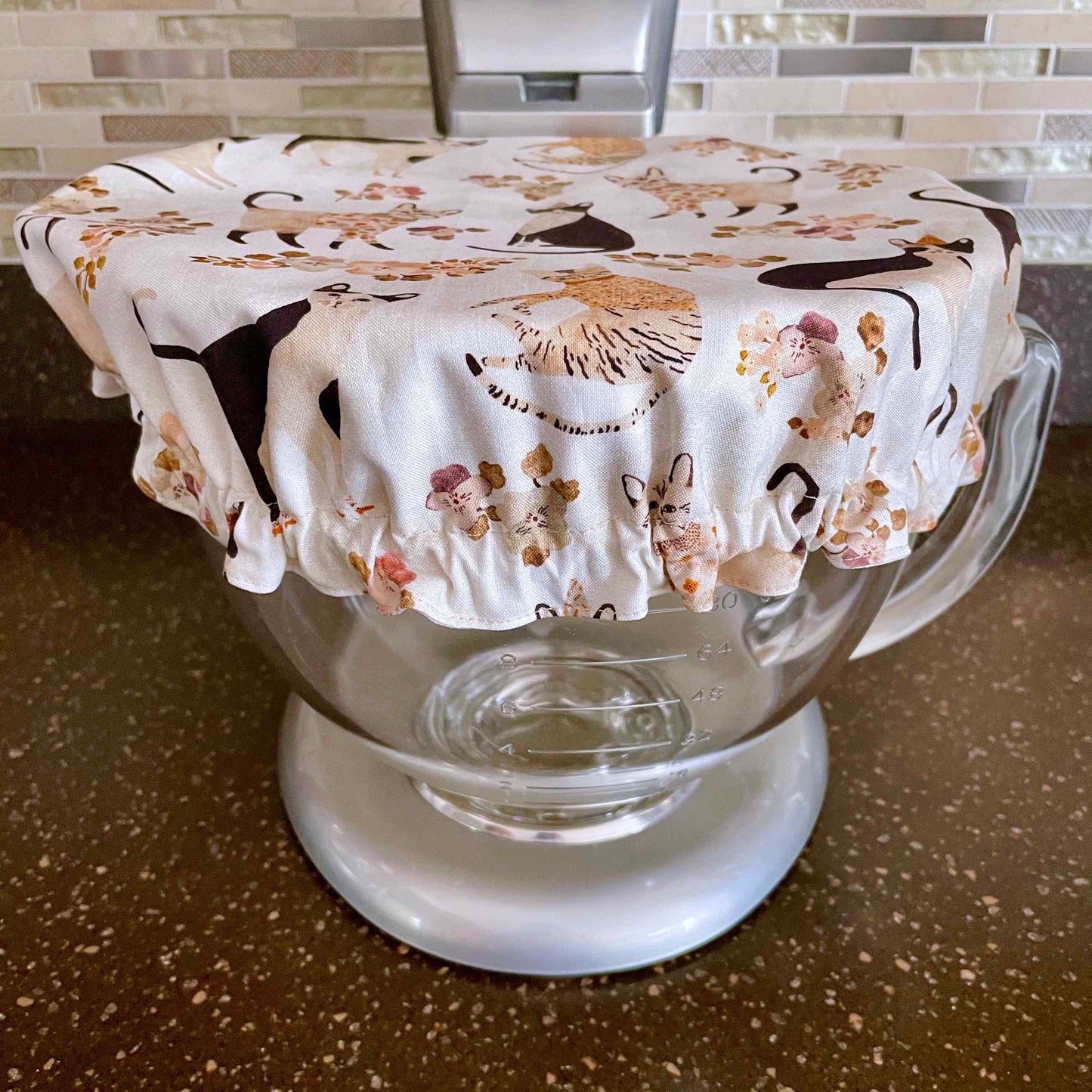 Stand Mixer Bowl Covers - Marcel Cats With Flowers