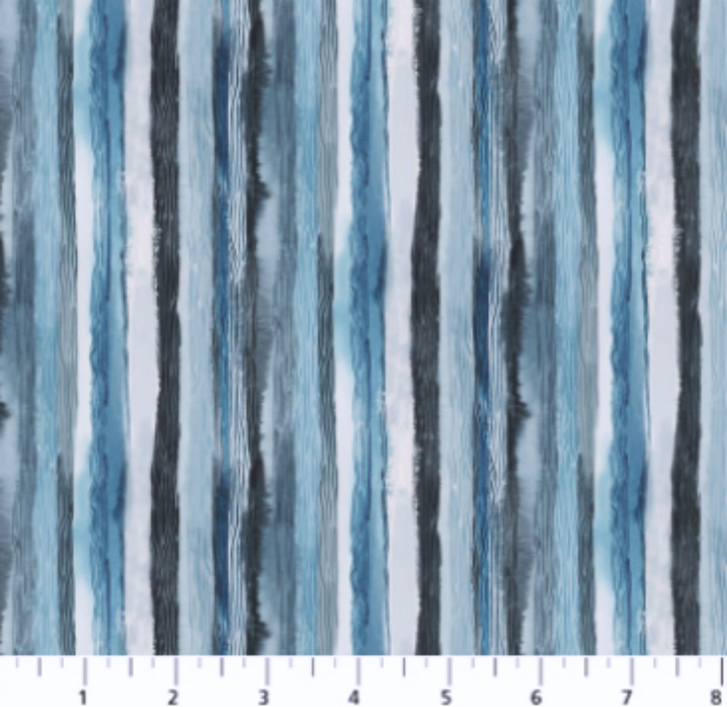 Painterly Blue Stripe - Birdwatch Collection 90442-42 - Figo Fabrics