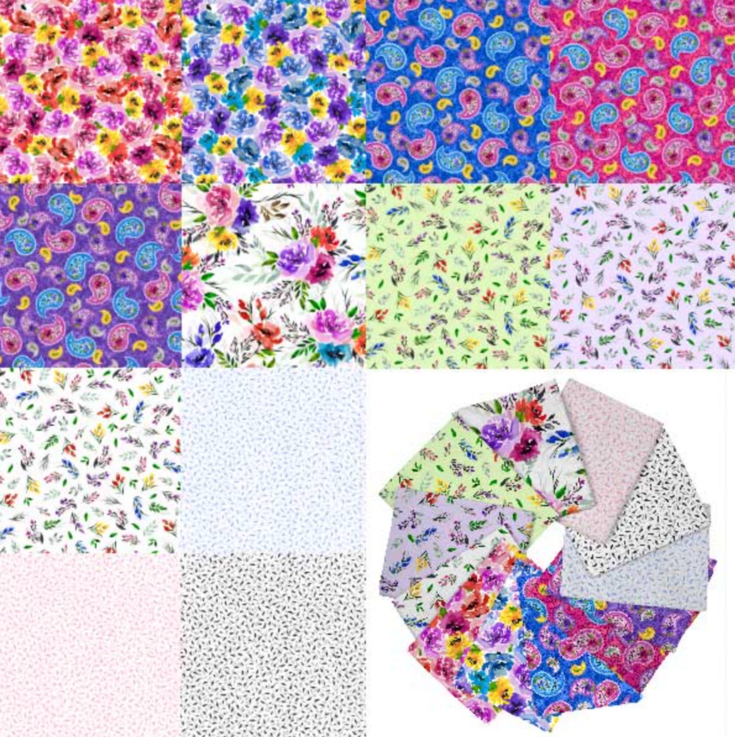 Spring Sensations 12 pc. Fat Quarter Bundle - QT Fabrics Spring Sensations Collection