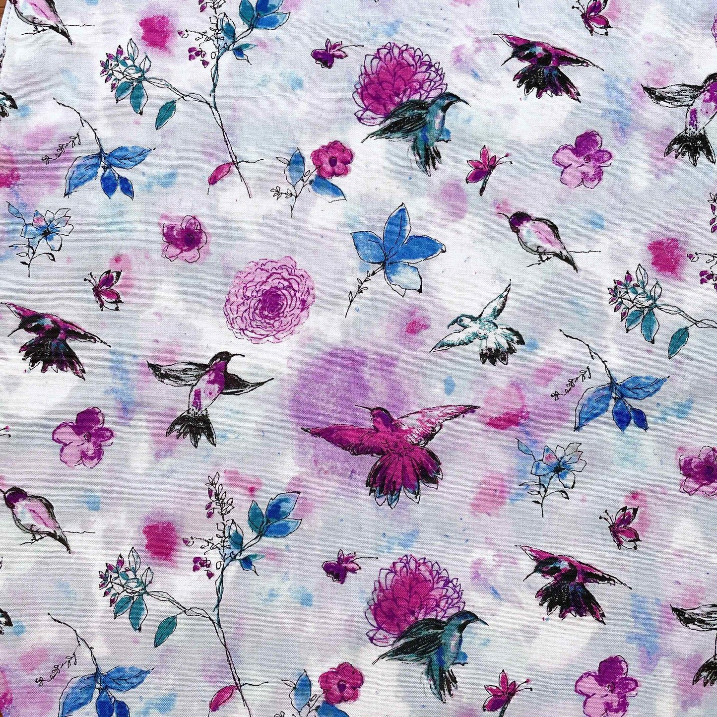 Stand Mixer Slider Mat - Floral Hummingbirds