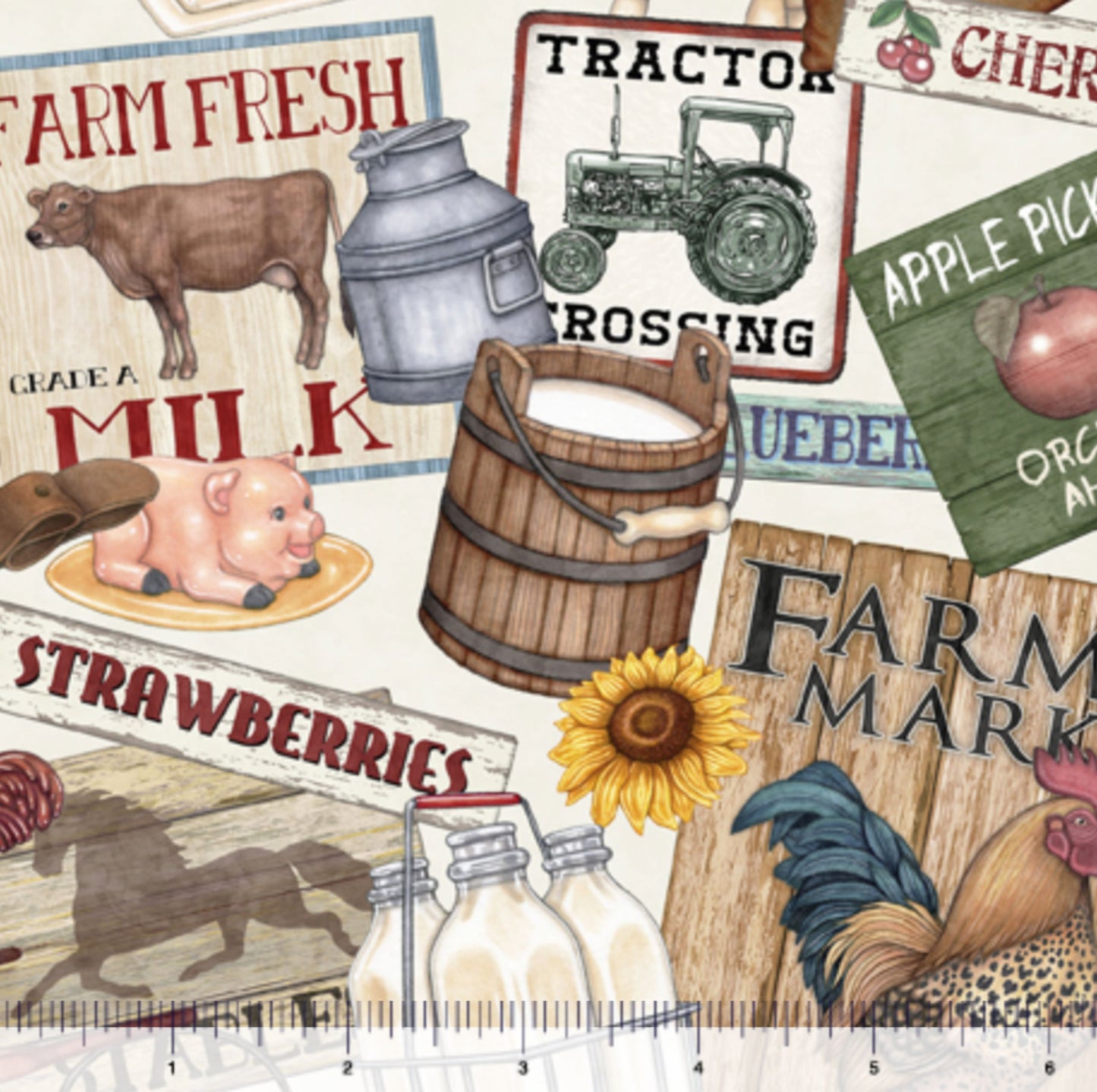 Fabric By the Yard - Farm Patches 108" Wide Quilt Backing - QT Fabrics 29260-XX