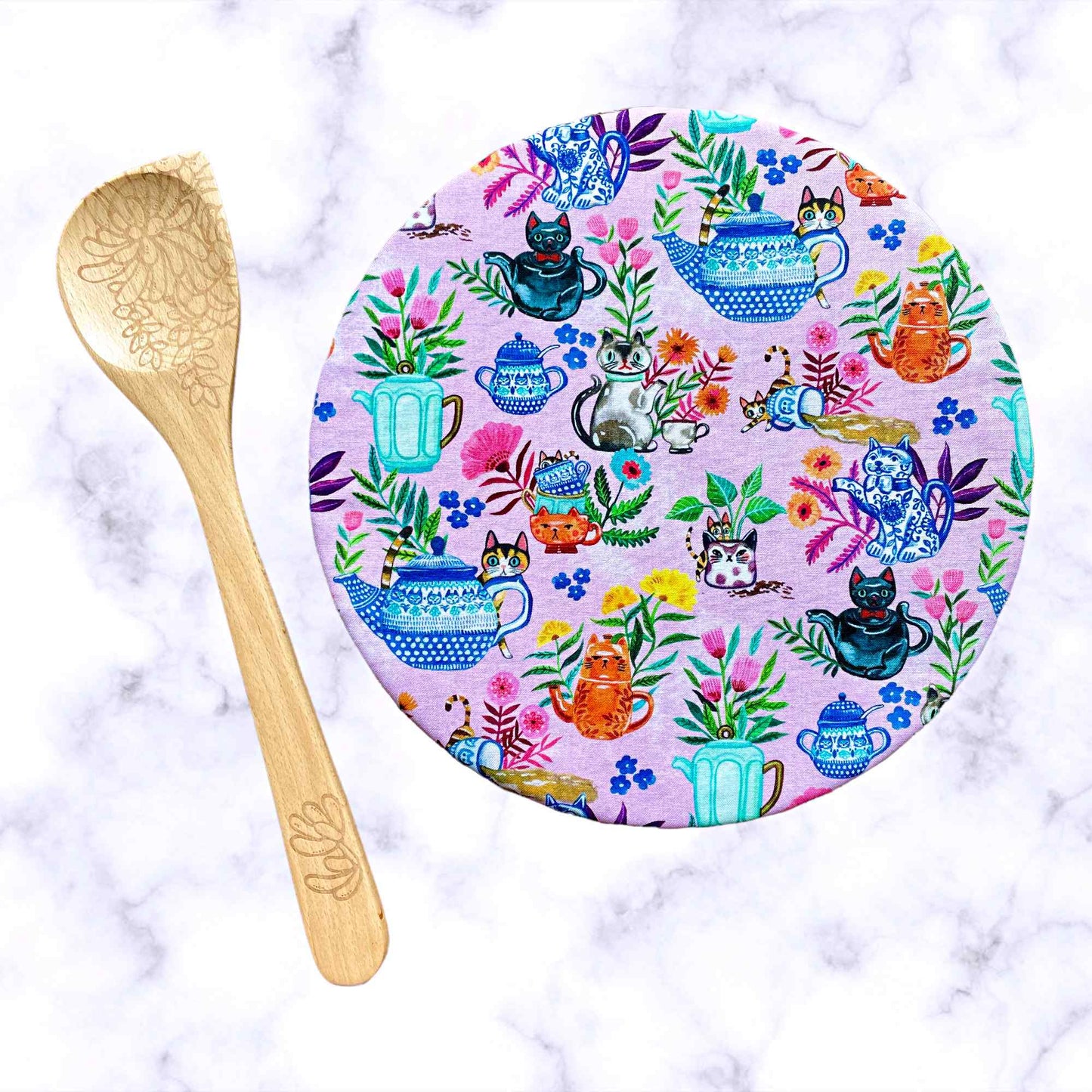 Stand Mixer Bowl Covers - Cat Tea Party