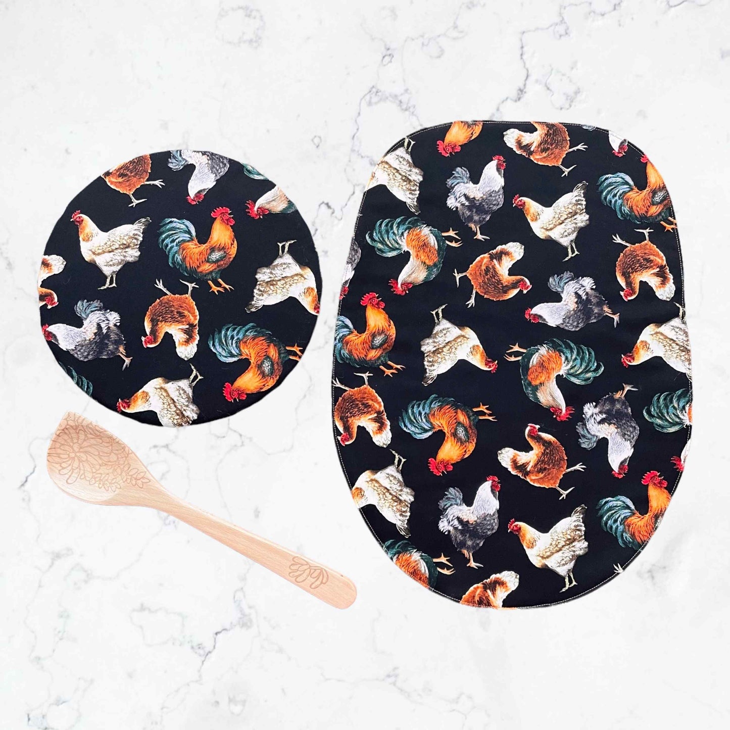 Stand Mixer Slider Mat - Roosters and Chickens