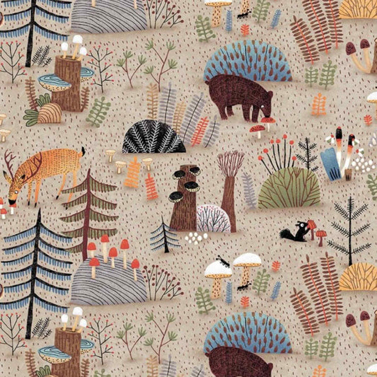 Forest Habitat - DC8838-KHAK-D Fabric By The Yard