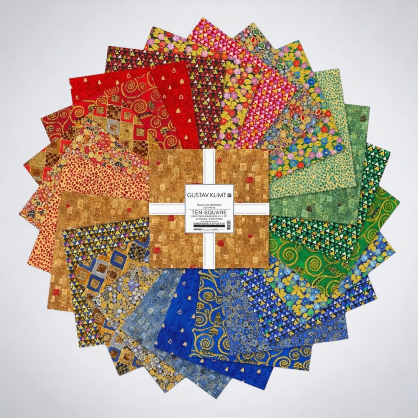 Multi Colorstory Gustav Klimt for Studio RK - Ten-Square 42 pc - Robert Kaufman 1146-42