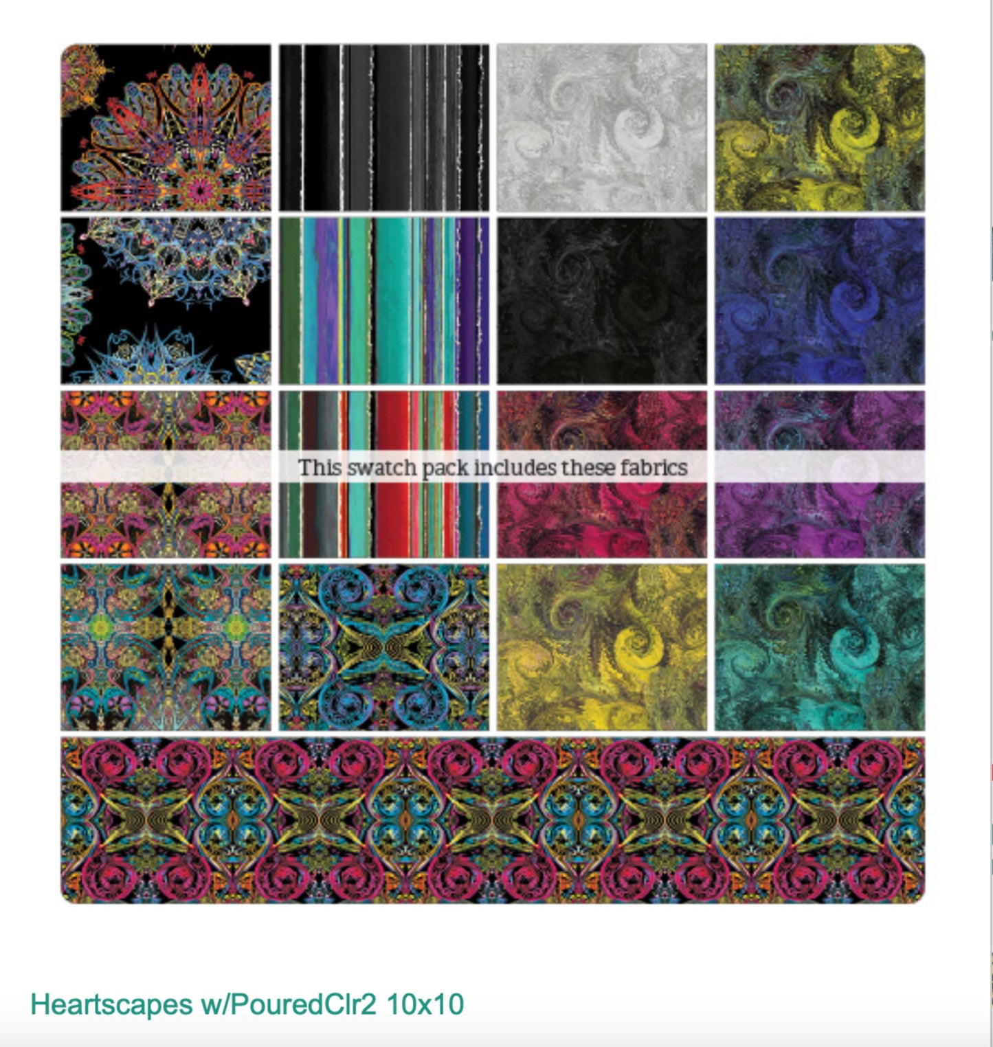 Heartscapes Poured Color 2 Layer Cake 10 x 10 in | Paula Nadelstern for Benartex 42 Piece Layer Cake
