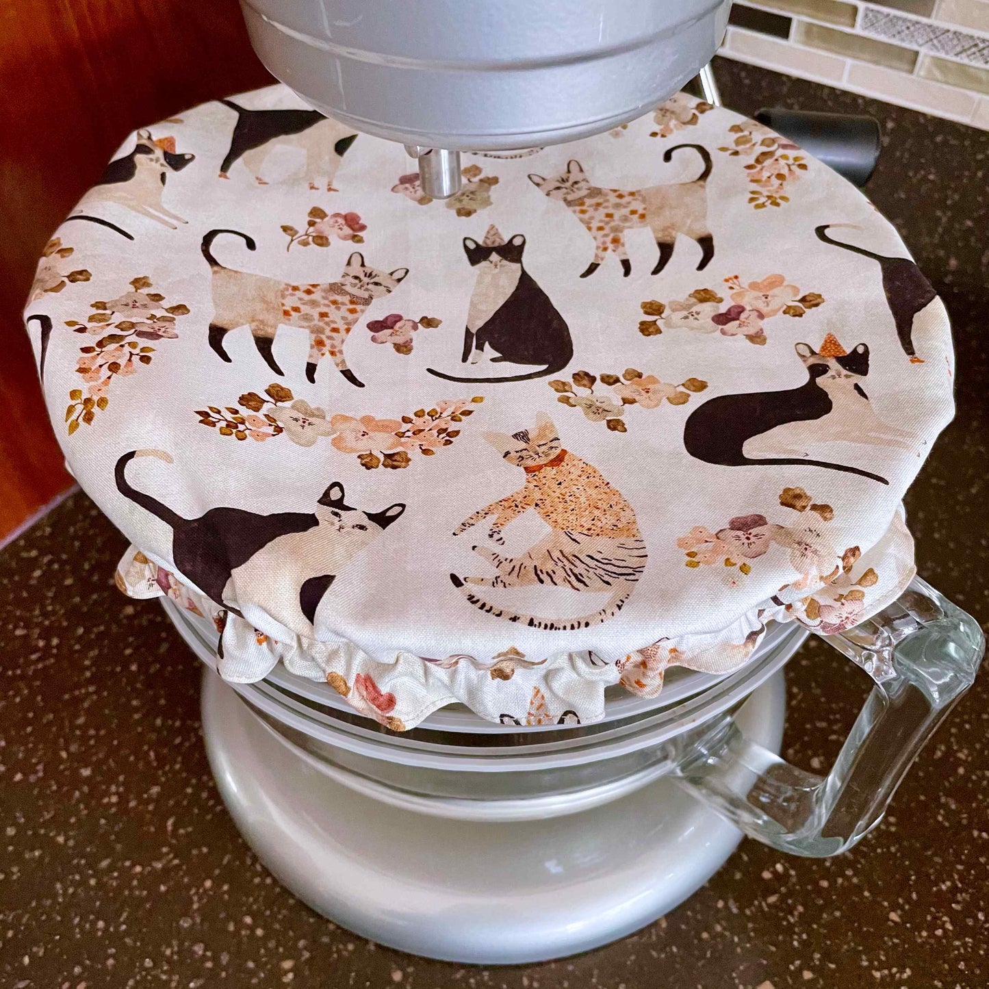 Stand Mixer Bowl Covers - Marcel Cats With Flowers