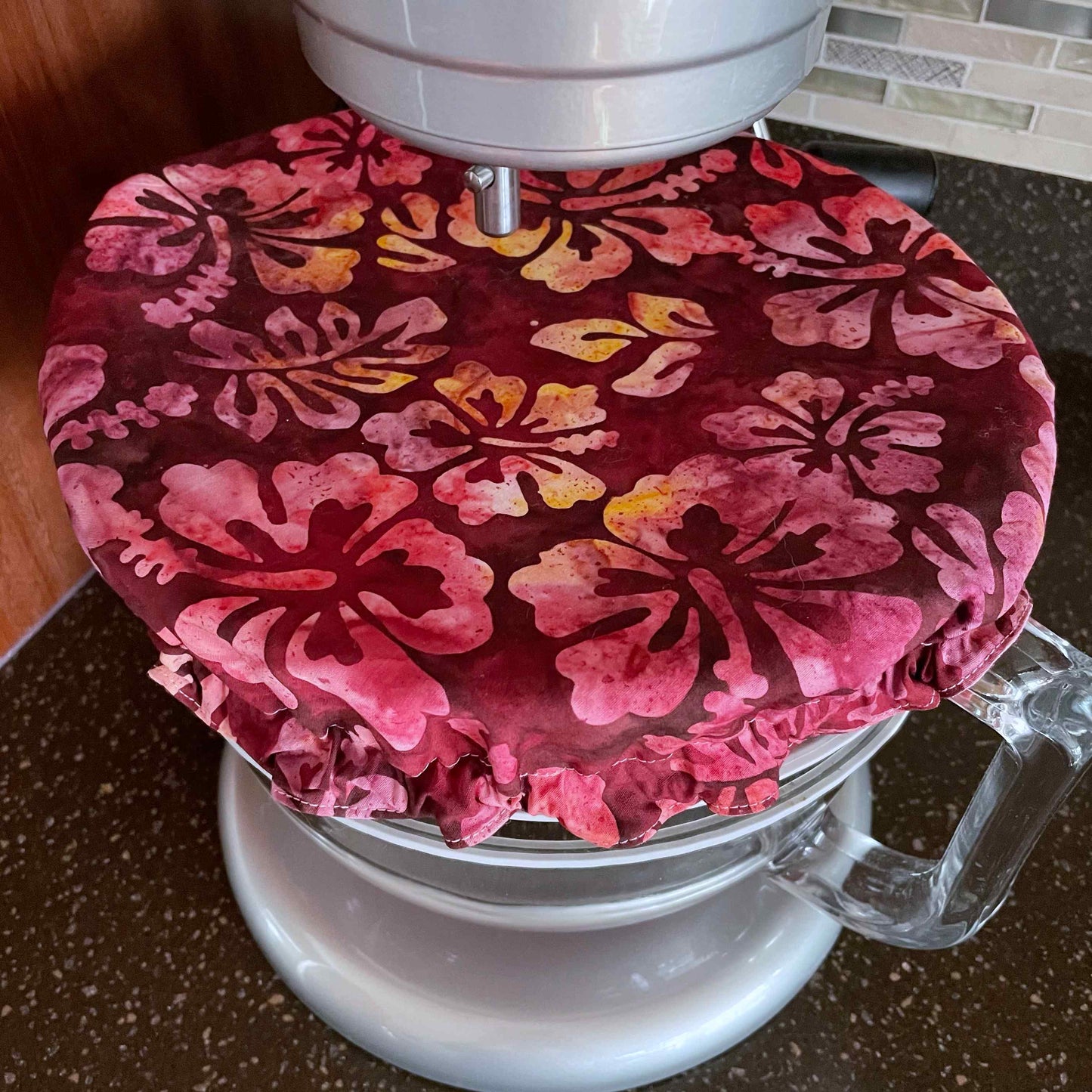 Fabric By The Yard - Tropical Hibiscus Batik - Sangria - BT8511-SANG-D