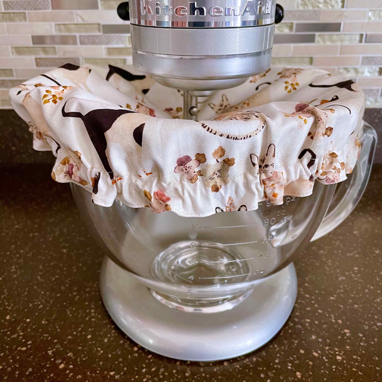 Stand Mixer Bowl Covers - Marcel Cats With Flowers