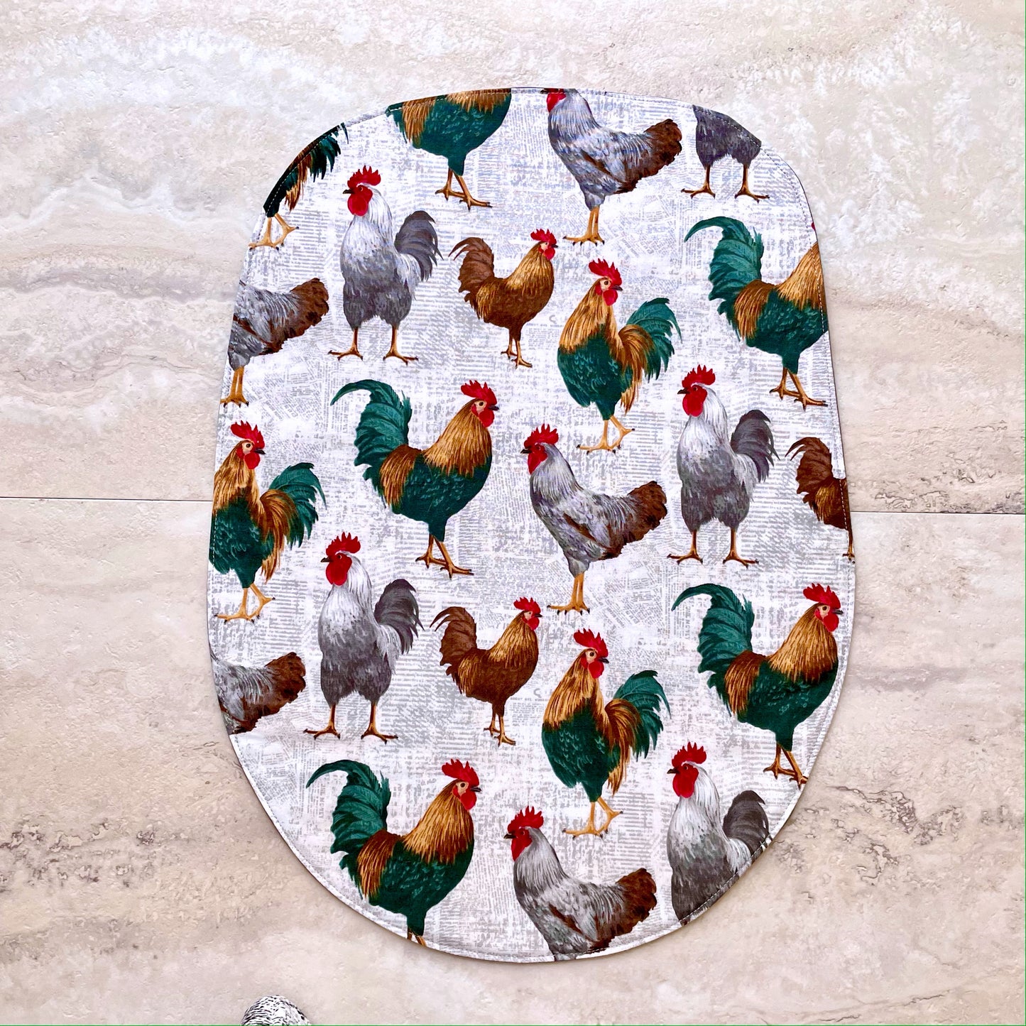 Stand Mixer Slider Mat - Bright Roosters