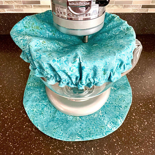 Stand Mixer Bowl Covers - Batik Vintage Seaglass