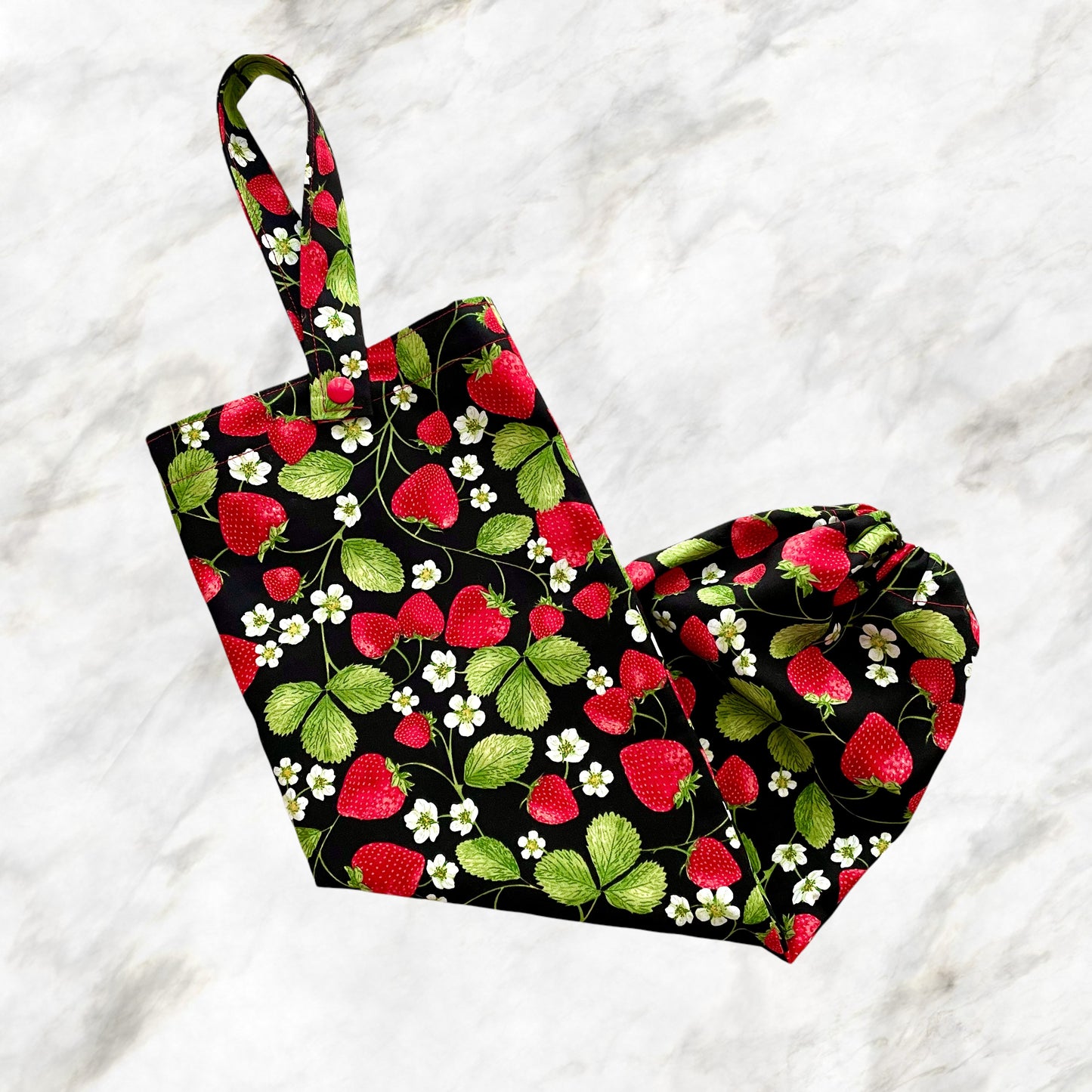 Plastic Bag Holder Dispenser - Strawberries and Vines