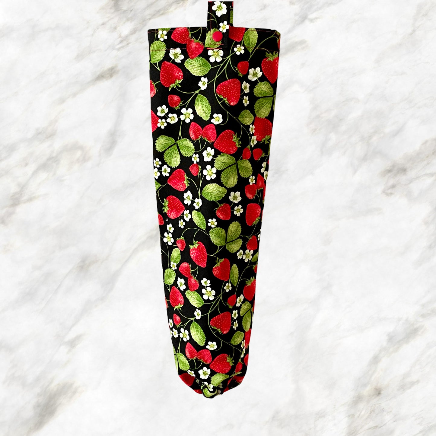 Plastic Bag Holder Dispenser - Strawberries and Vines