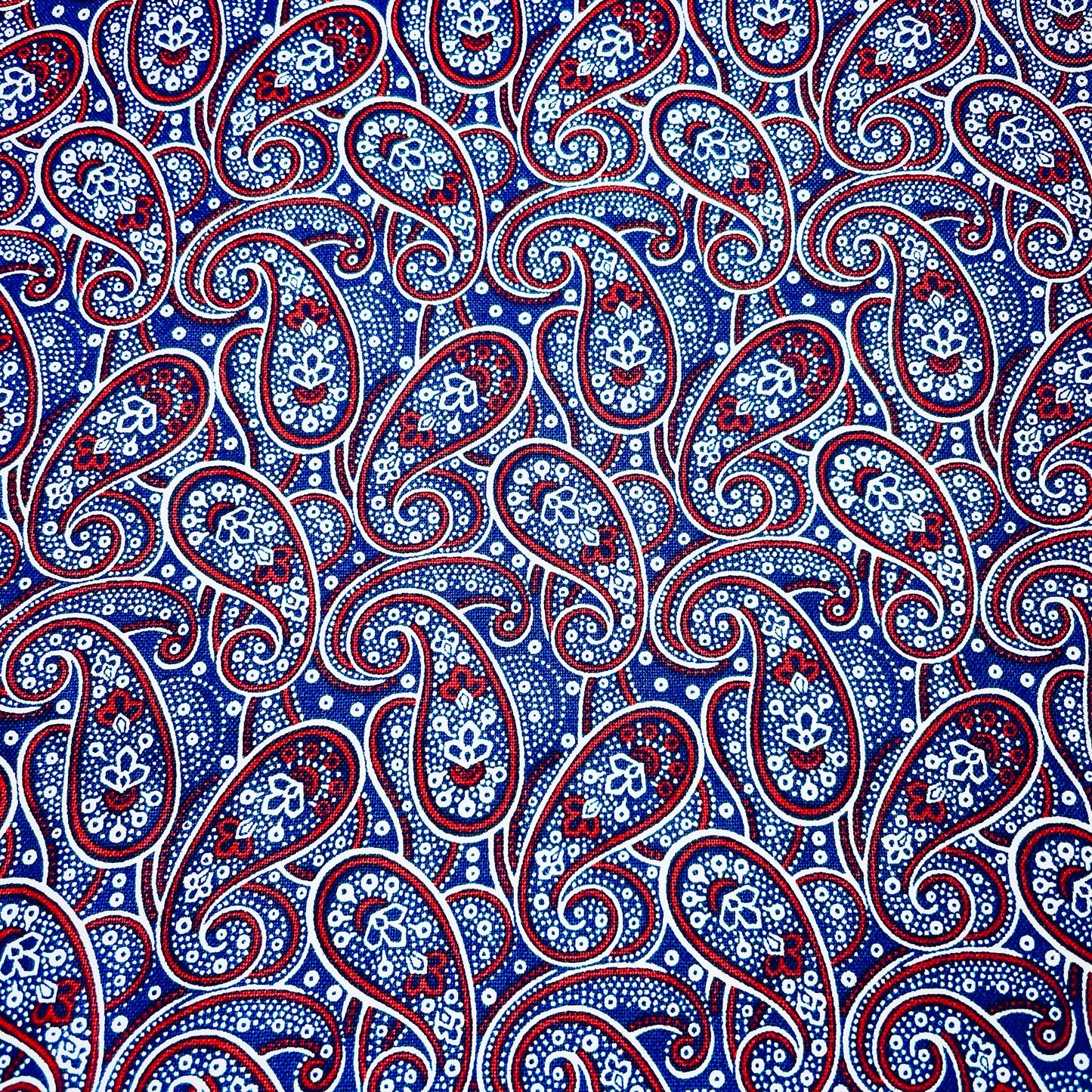 Stand Mixer Bowl Covers - Red White and Blue Paisley