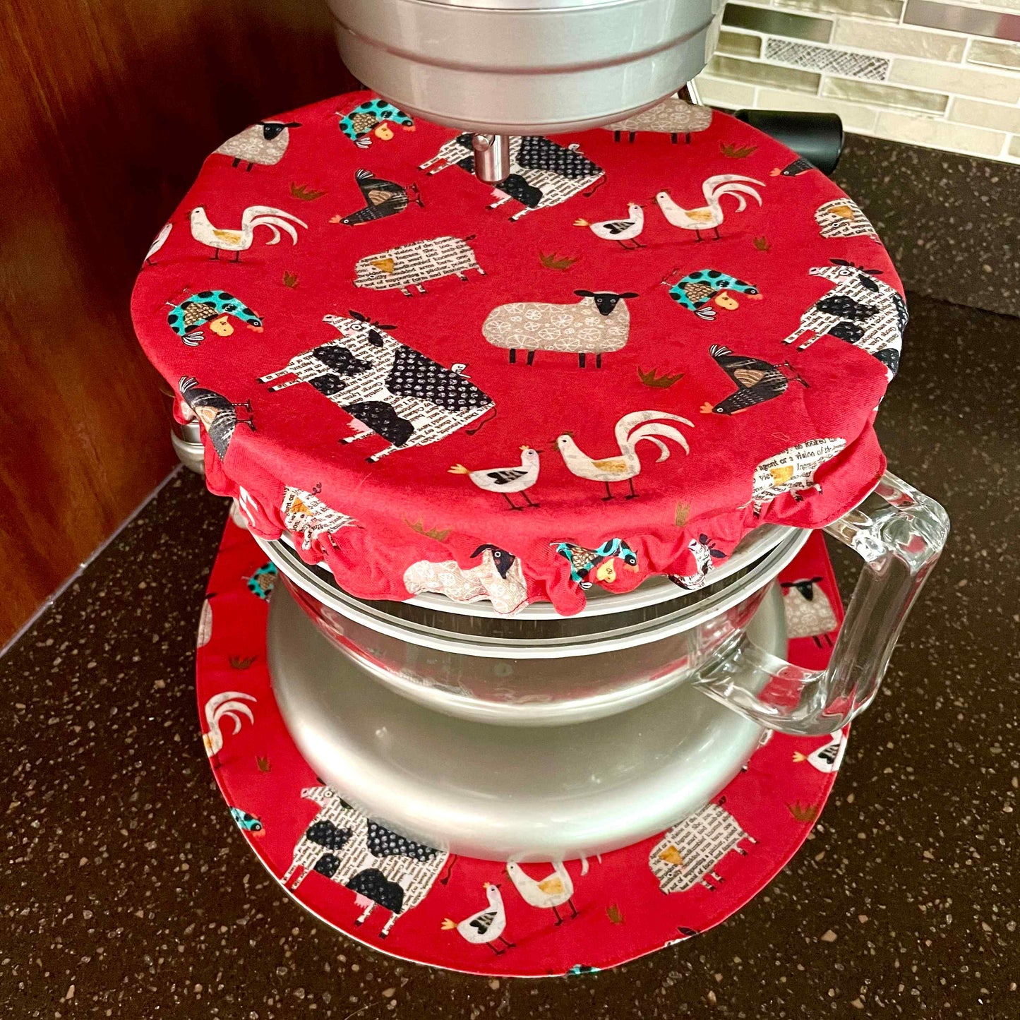 Stand Mixer Bowl Covers -  On The Farm Fabric Bowl Cover