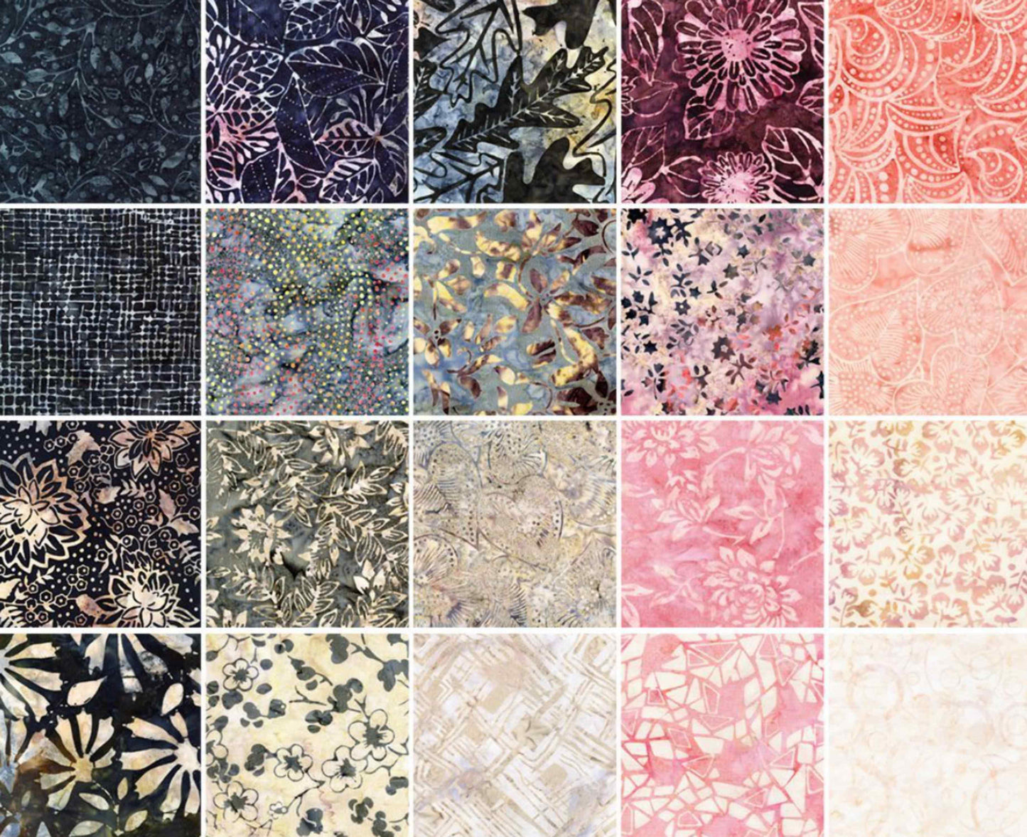 Tonga Treats Black Cherry Charm Pack | Timeless Treasures 42 Piece 5" Charm Pack | Treat-Mini 42