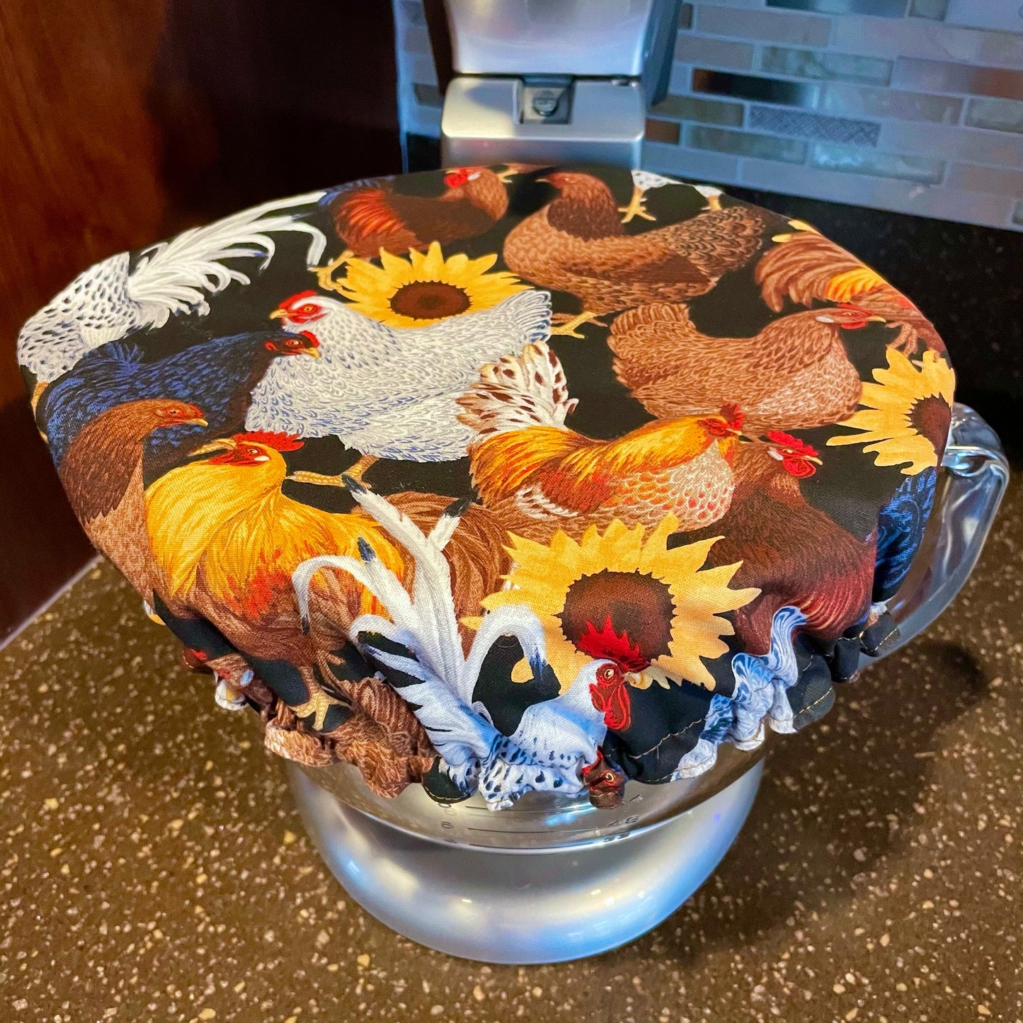 Stand Mixer Bowl Covers - Roosters and Sunflowers