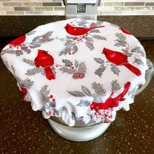 Stand Mixer Bowl Covers - Christmas Cardinals