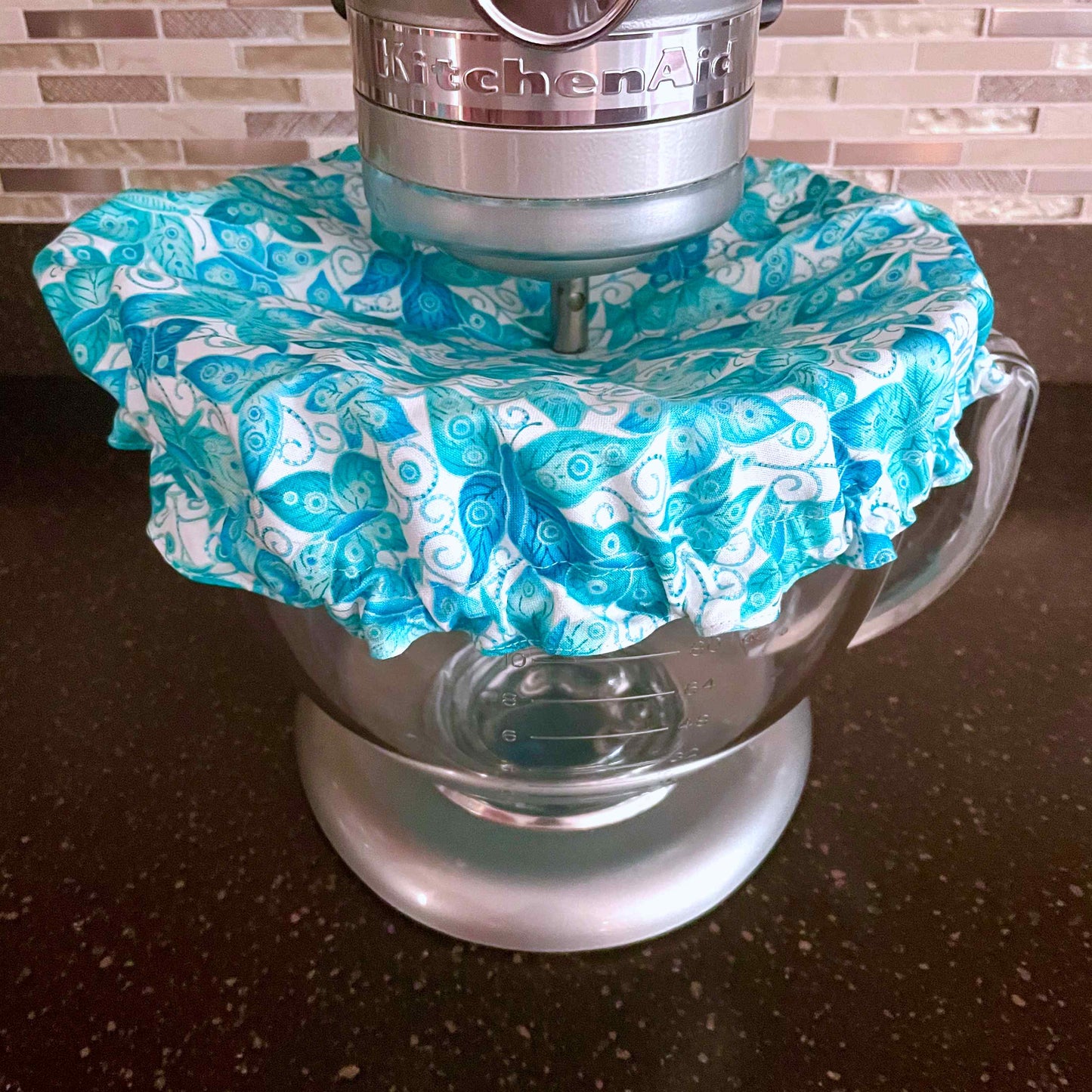 Stand Mixer Bowl Covers - Teal Butterflies Ovarian Cancer Awareness