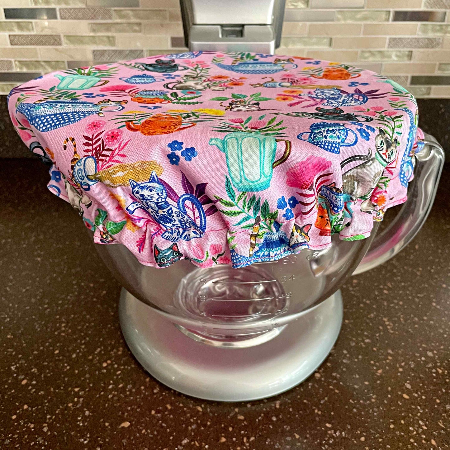 Stand Mixer Bowl Covers - Cat Tea Party