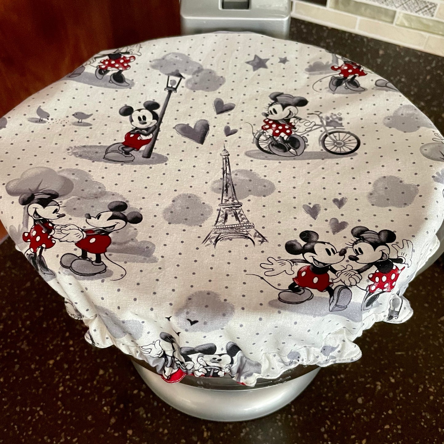 Stand Mixer Bowl Covers - Retro Mickey and Minnie Mouse Paris Theme