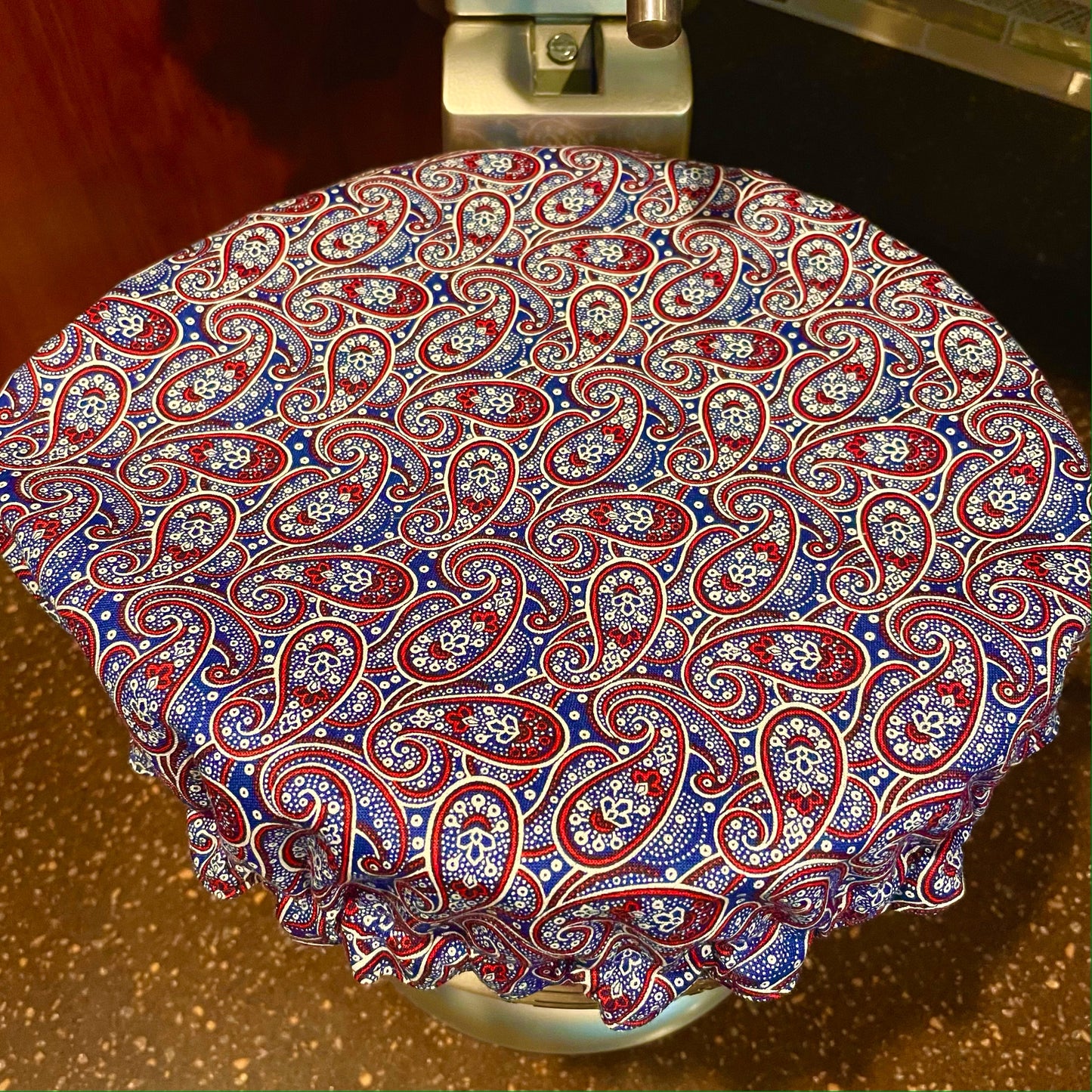 Stand Mixer Bowl Covers - Red White and Blue Paisley