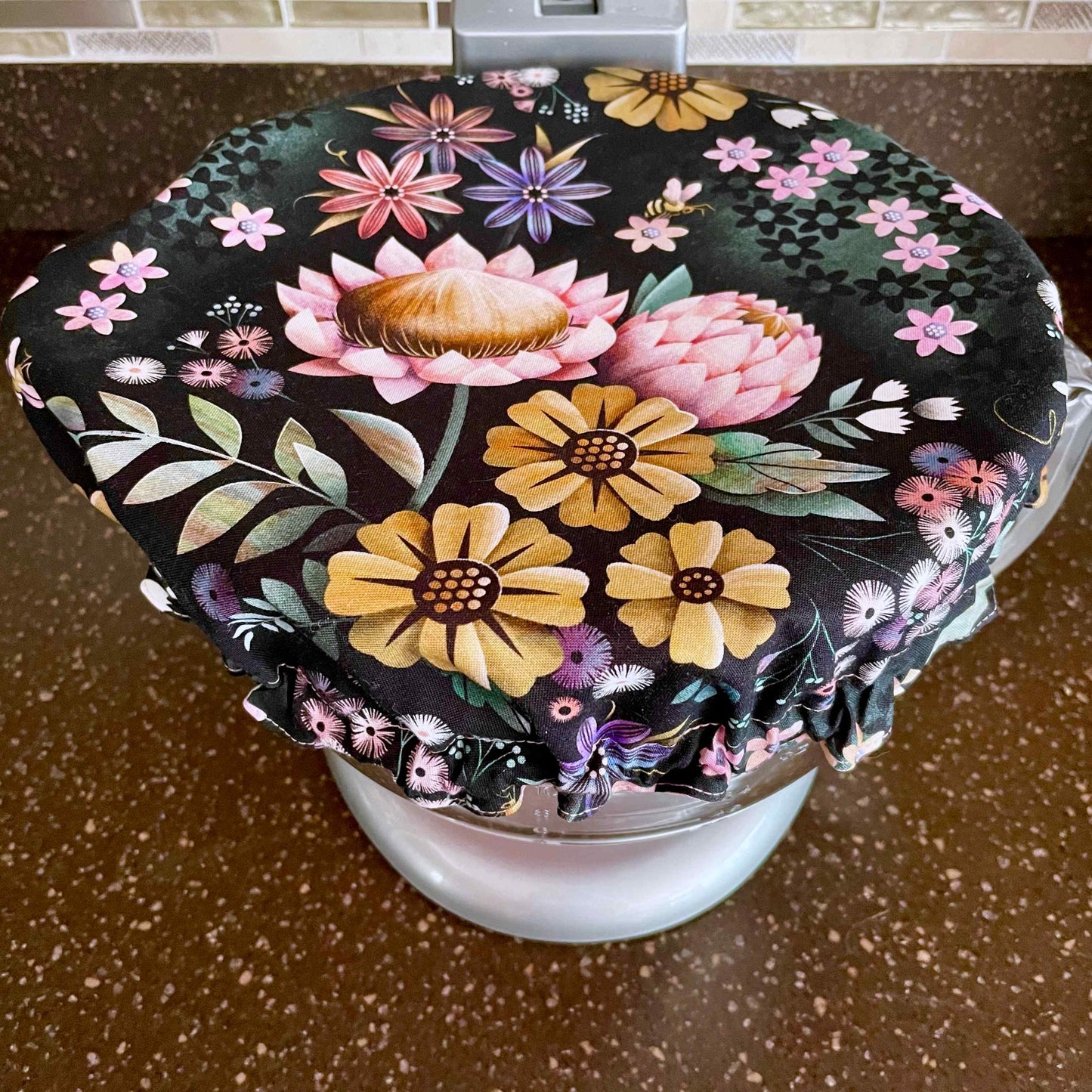 Stand Mixer Slider Mat | Honeybloom Bees and Flowers Mixer Slider Mat