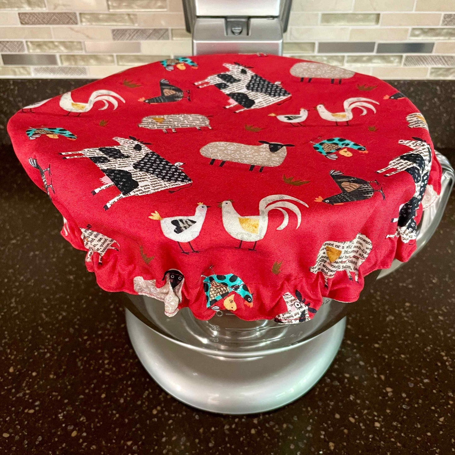 Stand Mixer Bowl Covers -  On The Farm Fabric Bowl Cover